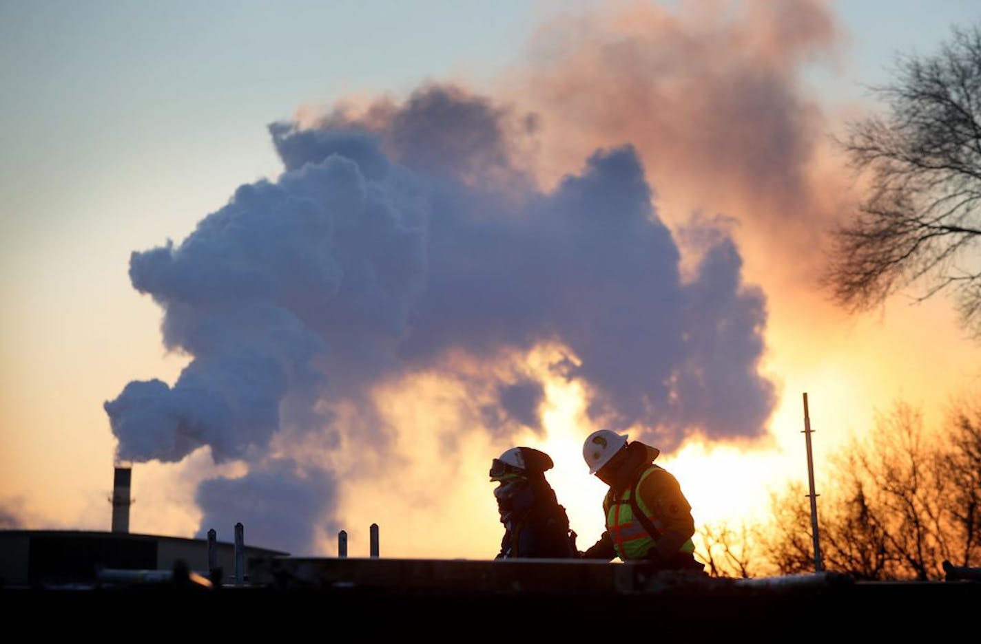 Steam rises from an Xcel Energy power plant in St. Paul.