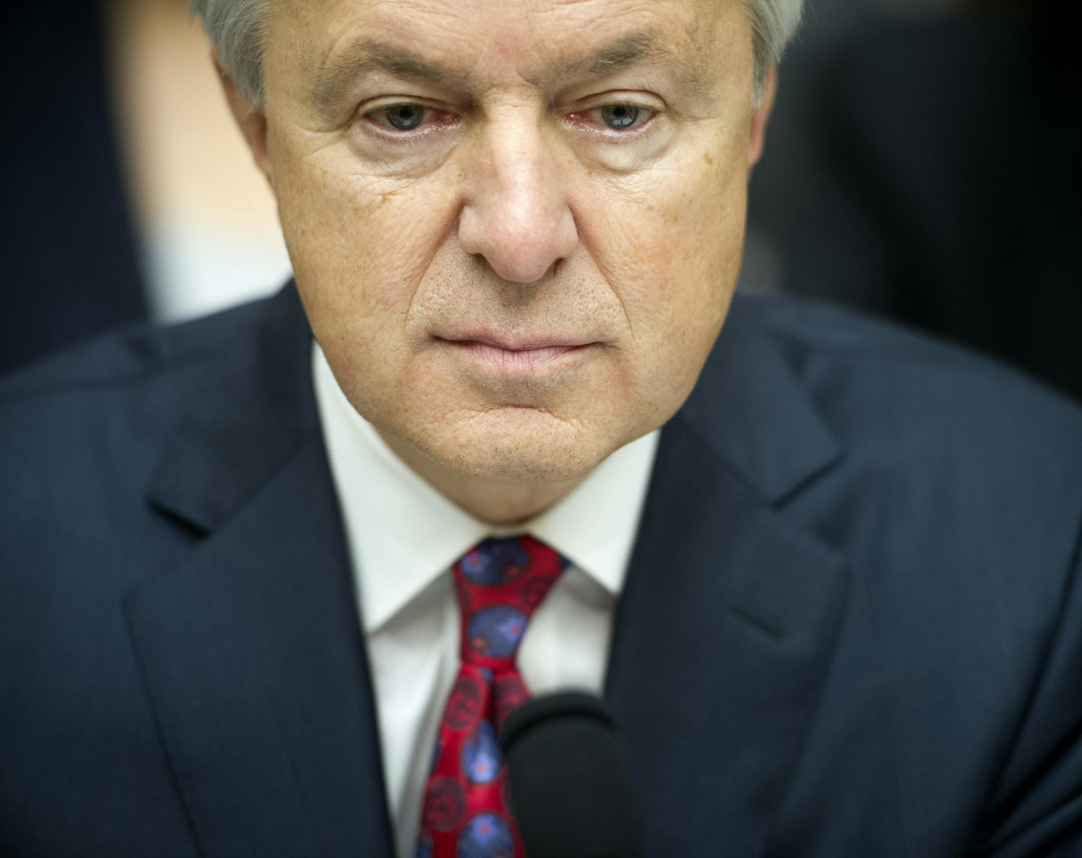 FILE - In this Thursday, Sept. 29, 2016, file photo, Wells Fargo CEO John Stumpf testifies on Capitol Hill in Washington, before the House Financial Services Committee investigating Wells Fargo's opening of unauthorized customer accounts. Embattled CEO Stumpf is out effective immediately, with President and Chief Operating Officer Tim Sloan taking over as the head of the one of the nationís largest banks, the company announced Wednesday, Oct. 12, 2016. (AP Photo/Cliff Owen, File)