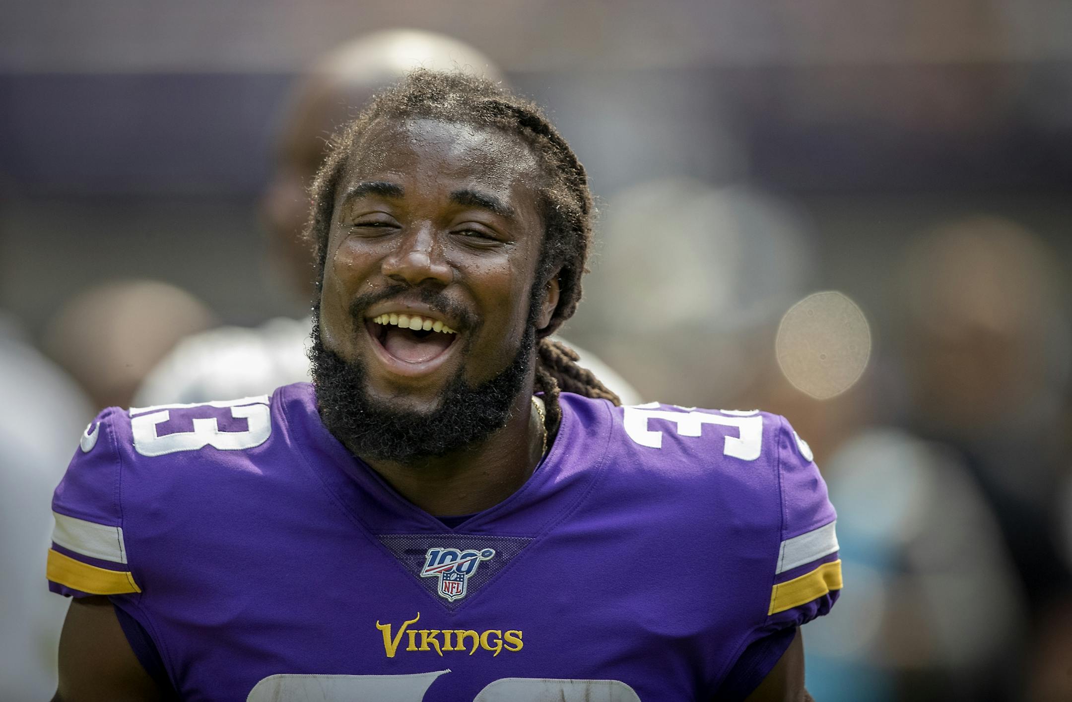 Minnesota Vikings running back Dalvin Cook warmed up before the Minnesota Vikings took on the Arizona Cardinals at US Bank Stadium, Saturday, August 24, 2019 in Minneapolis, MN.
