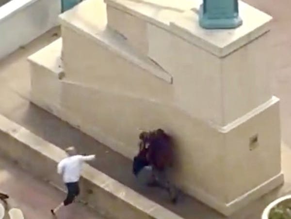 Video of a chain attack Thursday in downtown St. Paul was shot from a hotel window.