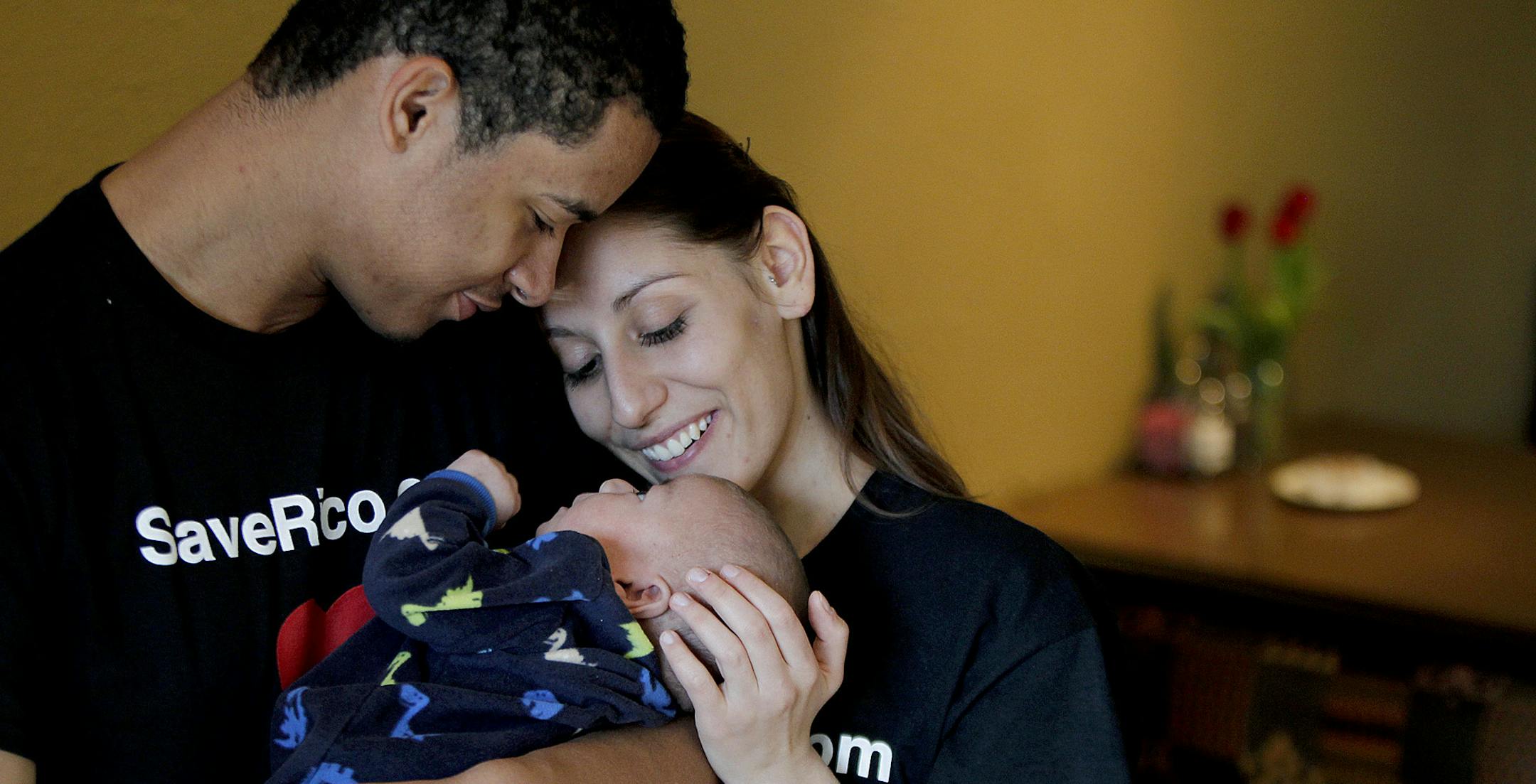 Parents John Martinez and Lindsey Nagel greeted their son Rico after being in court all day, Monday.