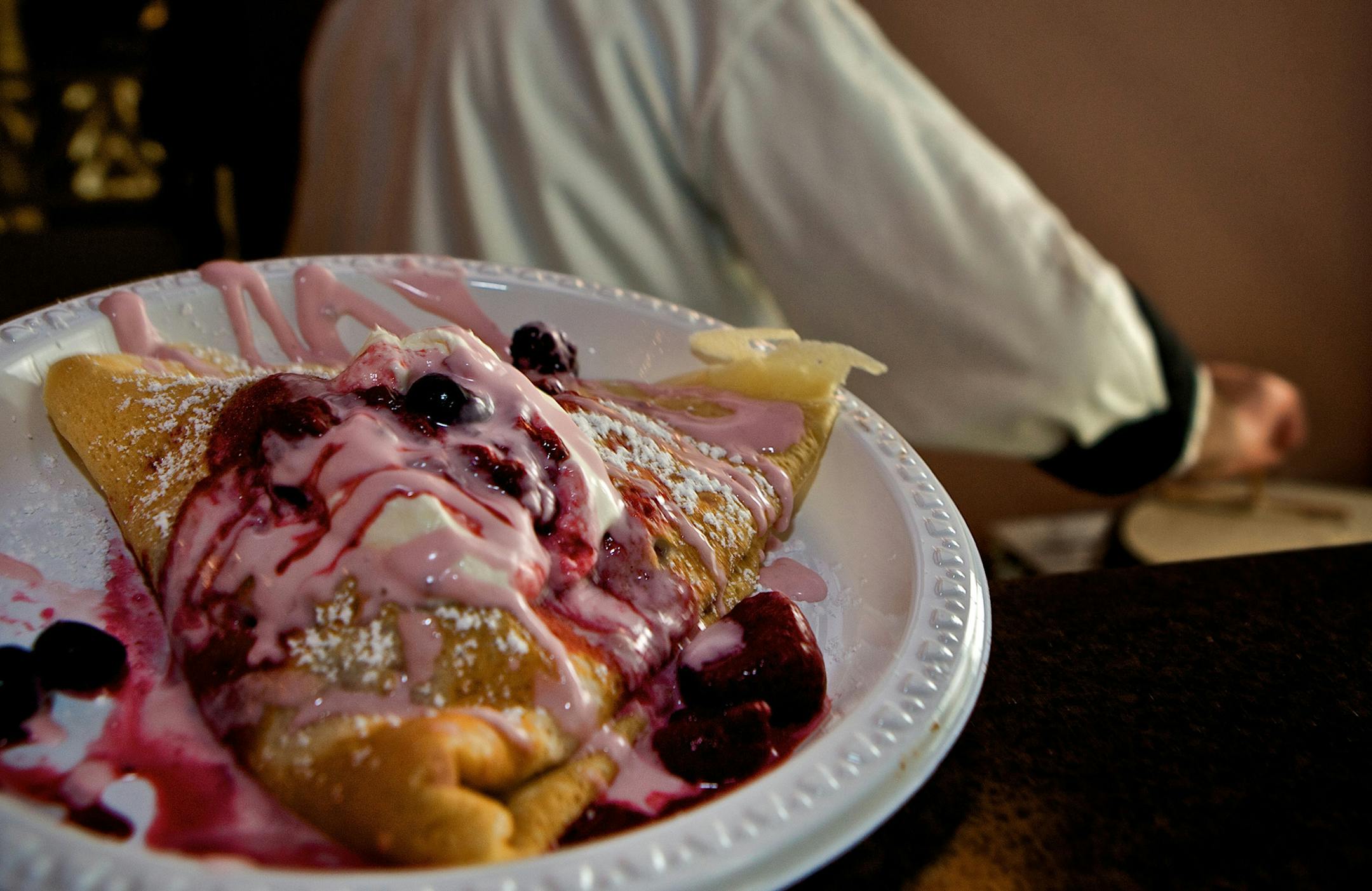 A berry crepe from La Belle Crepe.
