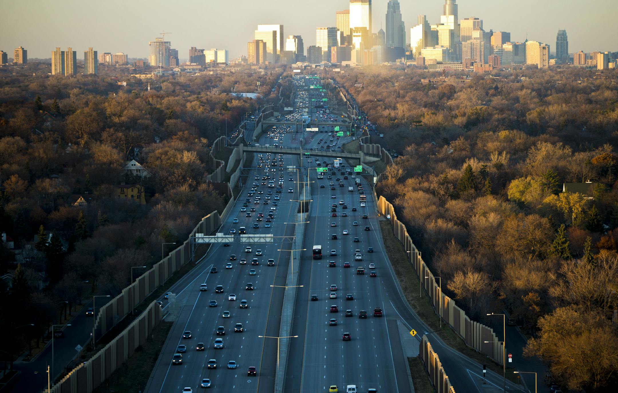 The view from I-35W south of Minneapolis may look like a great example of urban sprawl, but pockets of dense housing and retail may be changing the game.