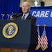 FILE - President Joe Biden delivers remarks on proposed spending on child care and other investments in the "care economy" during a rally at Union Sta
