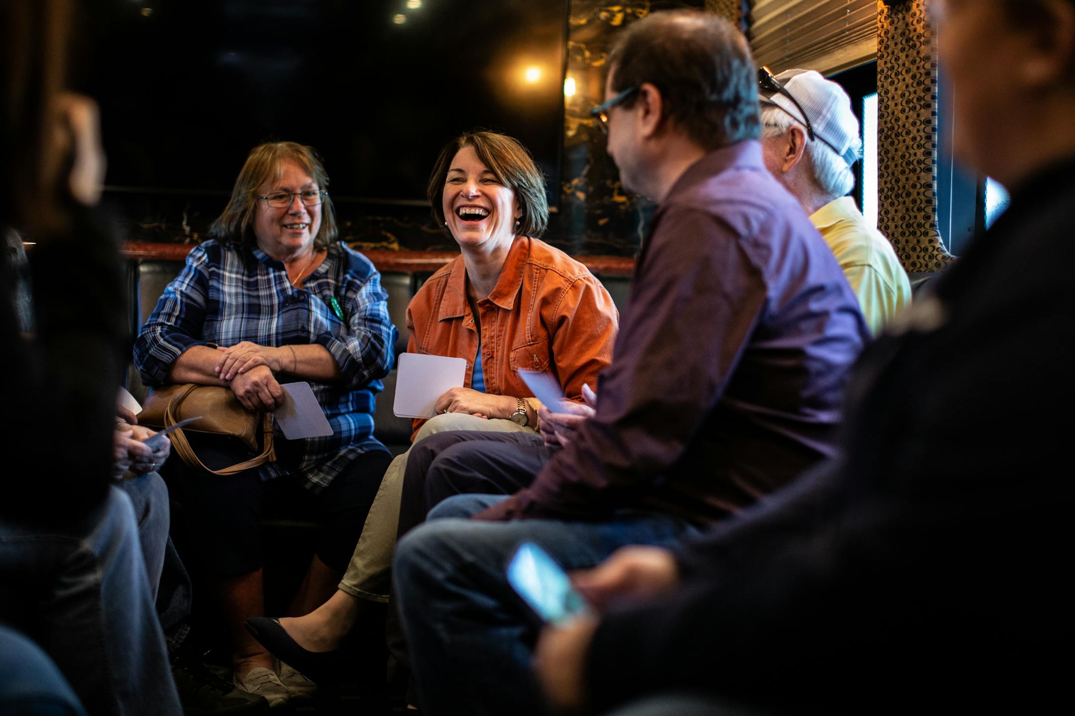Riding a post-debate wave of attention in the Democratic race for president, U.S. Sen. Amy Klobuchar has blitzed New Hampshire and Iowa, attracting new supporters and donors in those two states with early nominating contests. Here, she played bingo with community members in Wapello, Iowa.