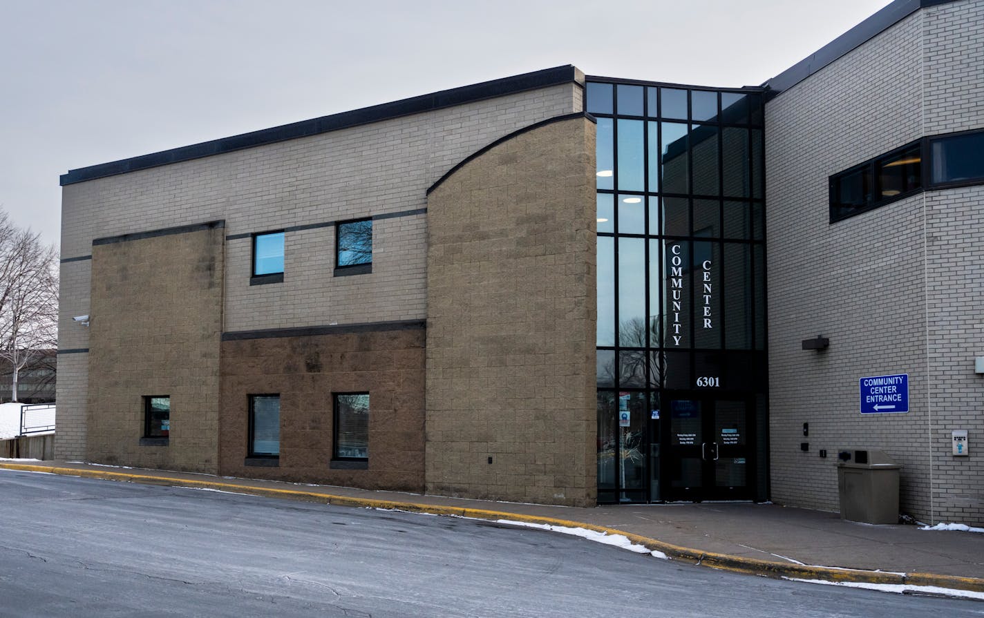 The exterior of Brooklyn Center Community Center on Wednesday.