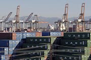 Shown is a 2015 photo of the Port of Los Angeles, one of the key cargo destinations in the U.S. (AP Photo/Nick Ut)