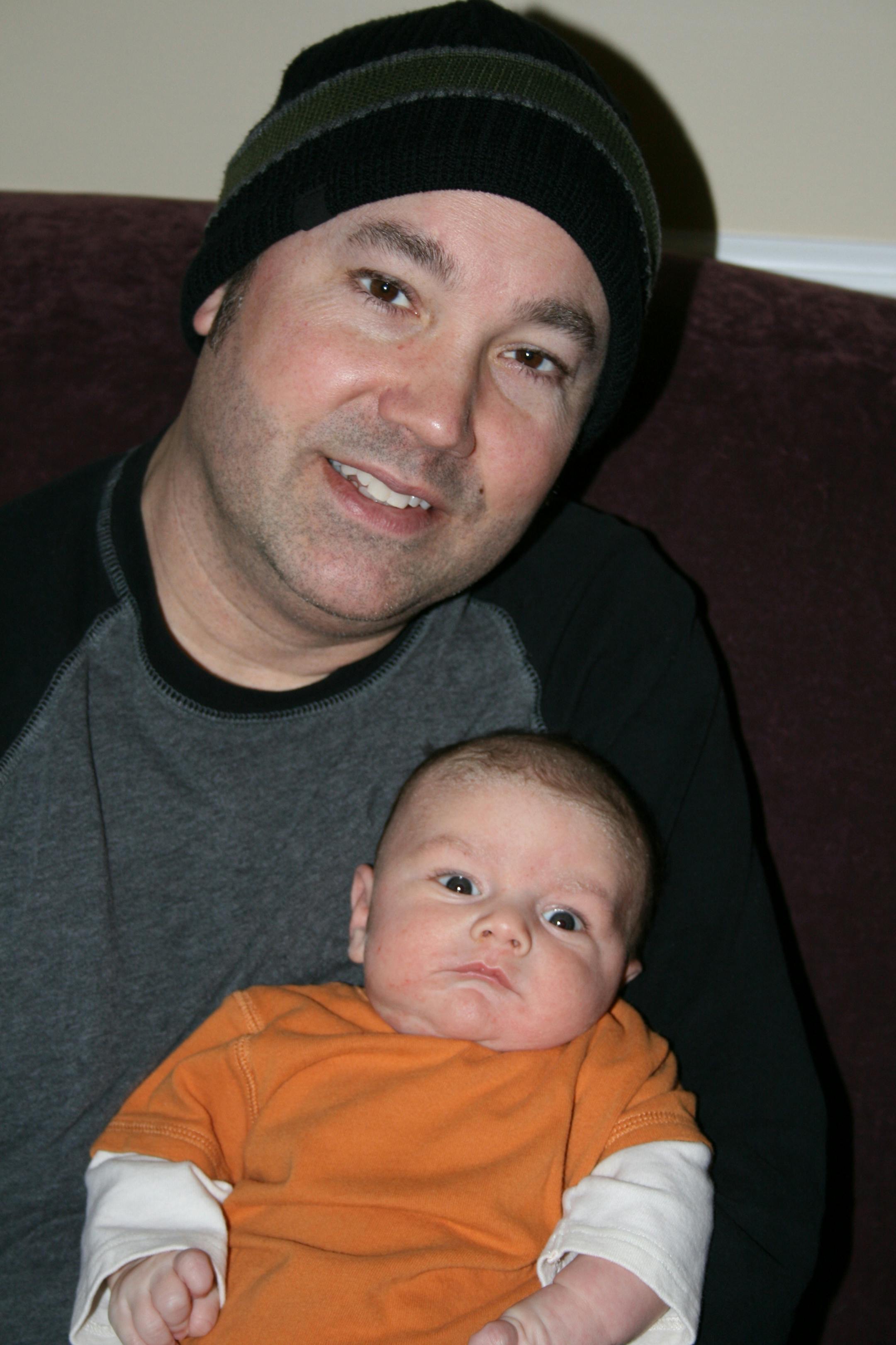 Rob Dusek, 41, and son, Jack, who was born after Rob had his vasectomy reversed.