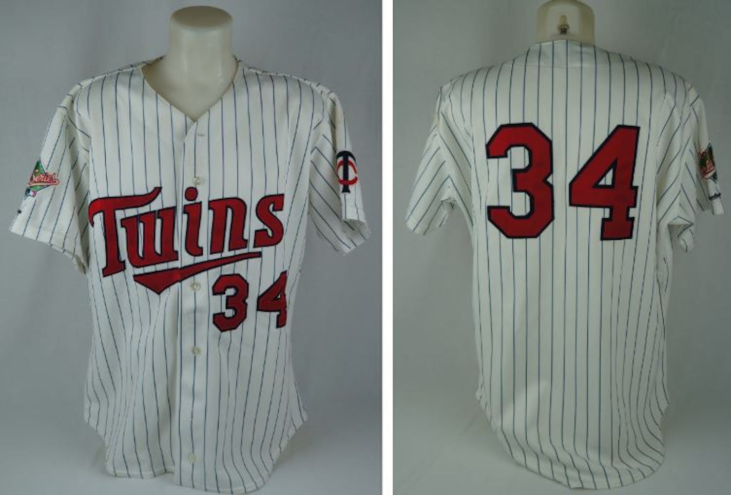 This Game 6 jersey worn by Kirby Puckett sold at auction for more than $158,000.