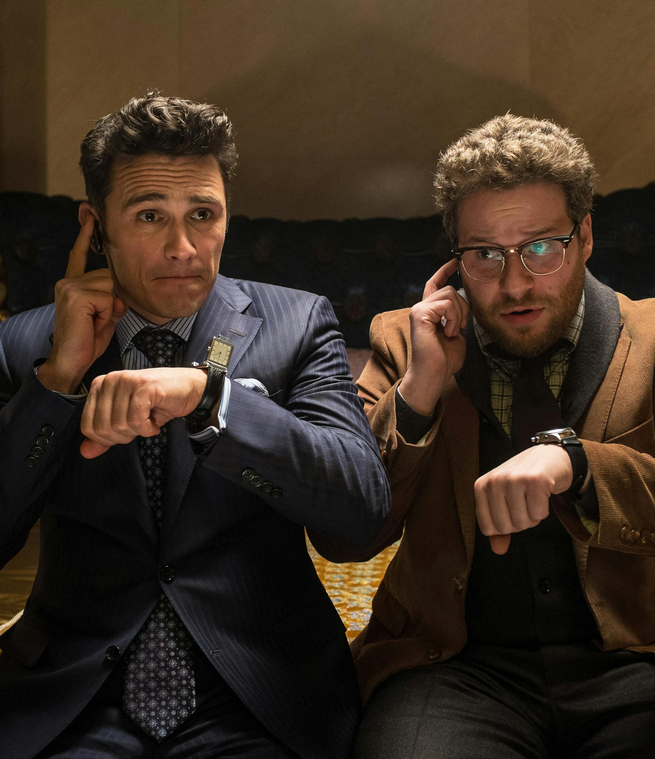 This photo released by Sony - Columbia Pictures shows James Franco, left, as Dave and Seth Rogen as Aaron in a scene from Columbia Pictures' "The Interview." Netflix's chief content officer says the streaming service wants to make Sony's "The Interview" available to its 53 million worldwide subscribers. (AP Photo/Sony - Columbia Pictures, Ed Araquel)