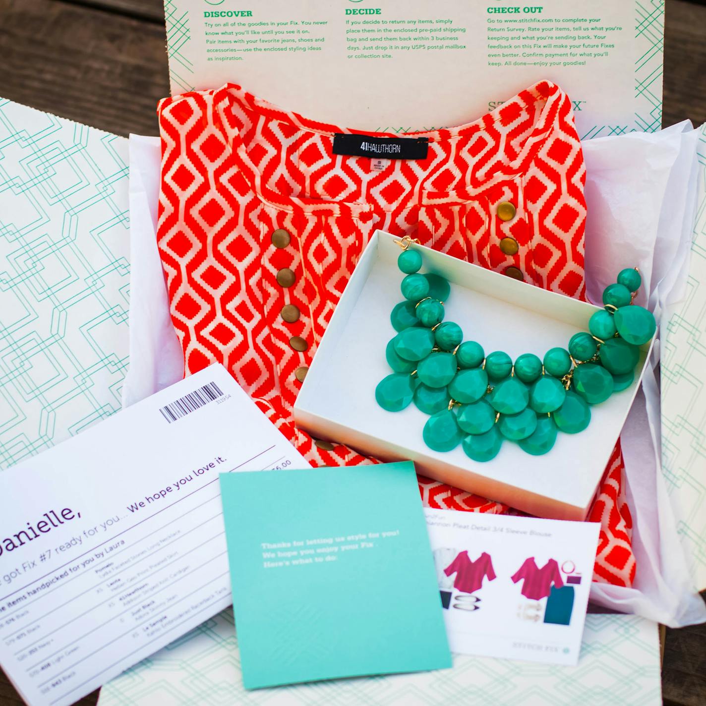 A sample box from Stitch Fix