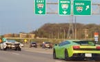 These exotic cars were among 12 ticketed for being part of a high-speed pack on Interstate 394 in April 2016.