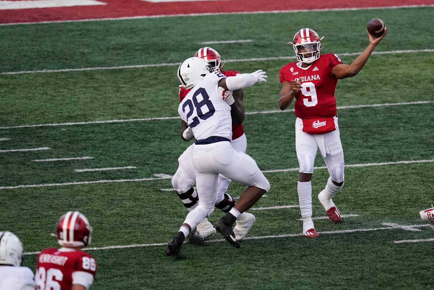 Indiana quarterback Michael Penix Jr. throws during the second half against Penn State