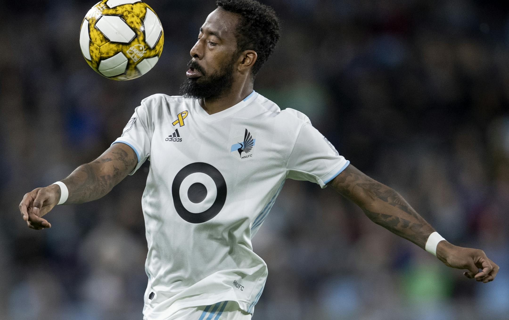 Romain Metanire (19) of Minnesota United FC in the second half.