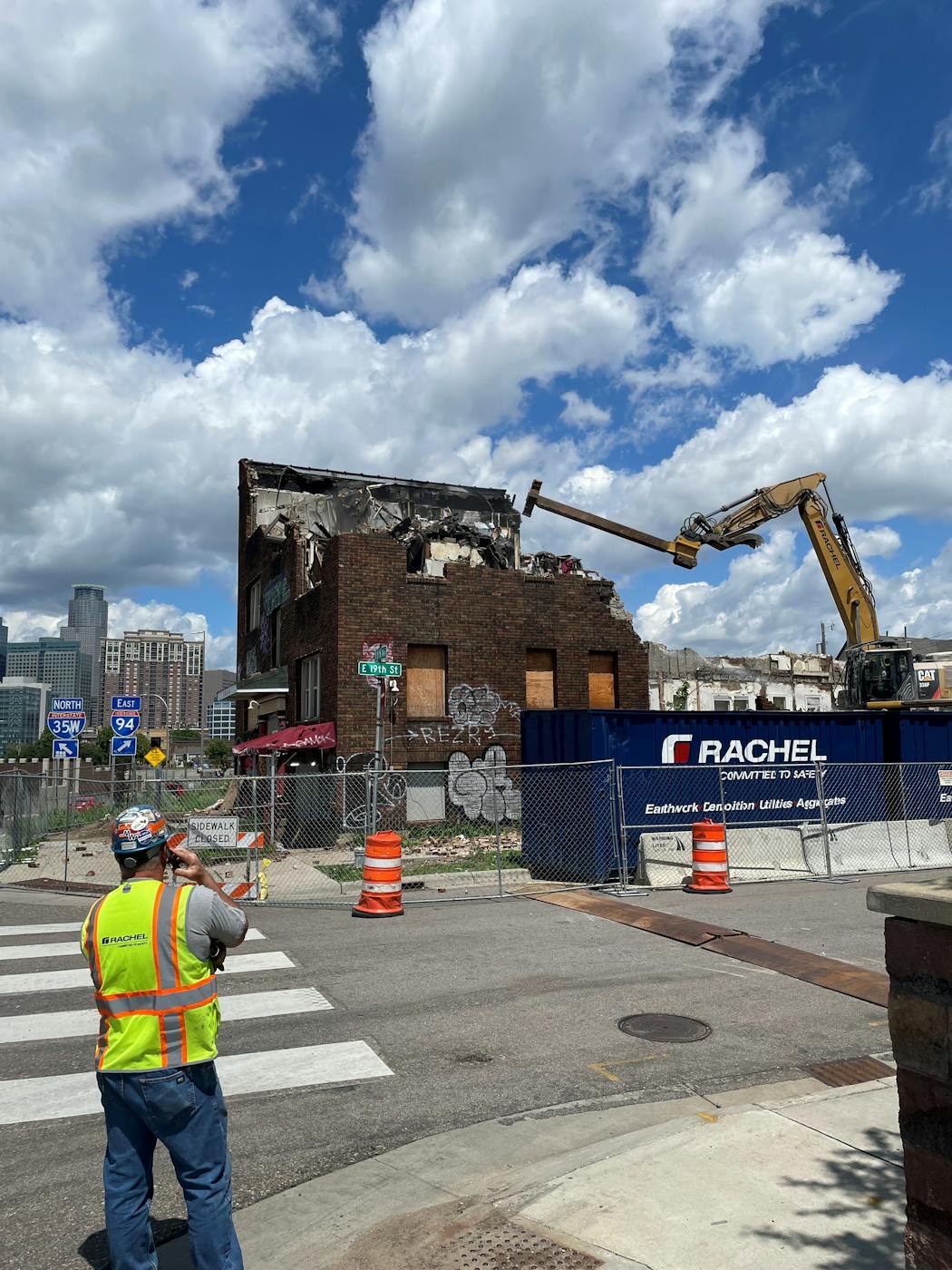 Crews demolished the Dundry House in Minneapolis on Wednesday, May 22.