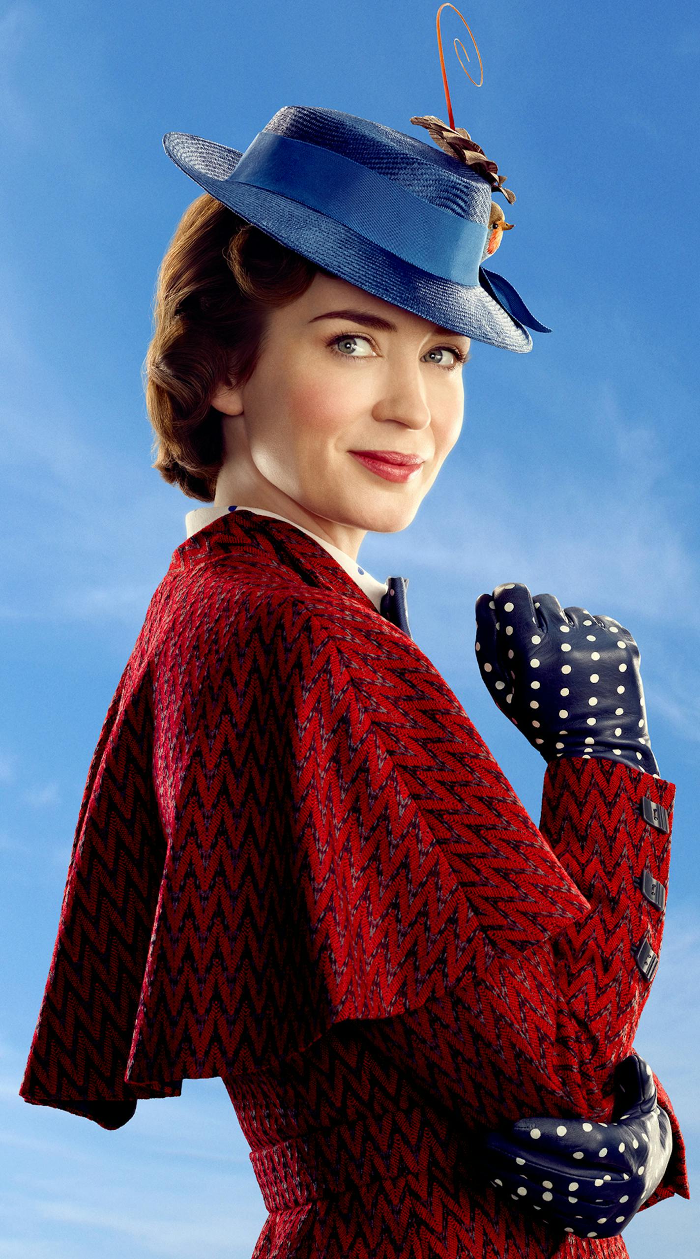 Mary Poppins (Emily Blunt) in Disney's original musical MARY POPPINS RETURNS, a sequel to the 1964 MARY POPPINS which takes audiences on an entirely new adventure with the practically perfect nanny and the Banks family.