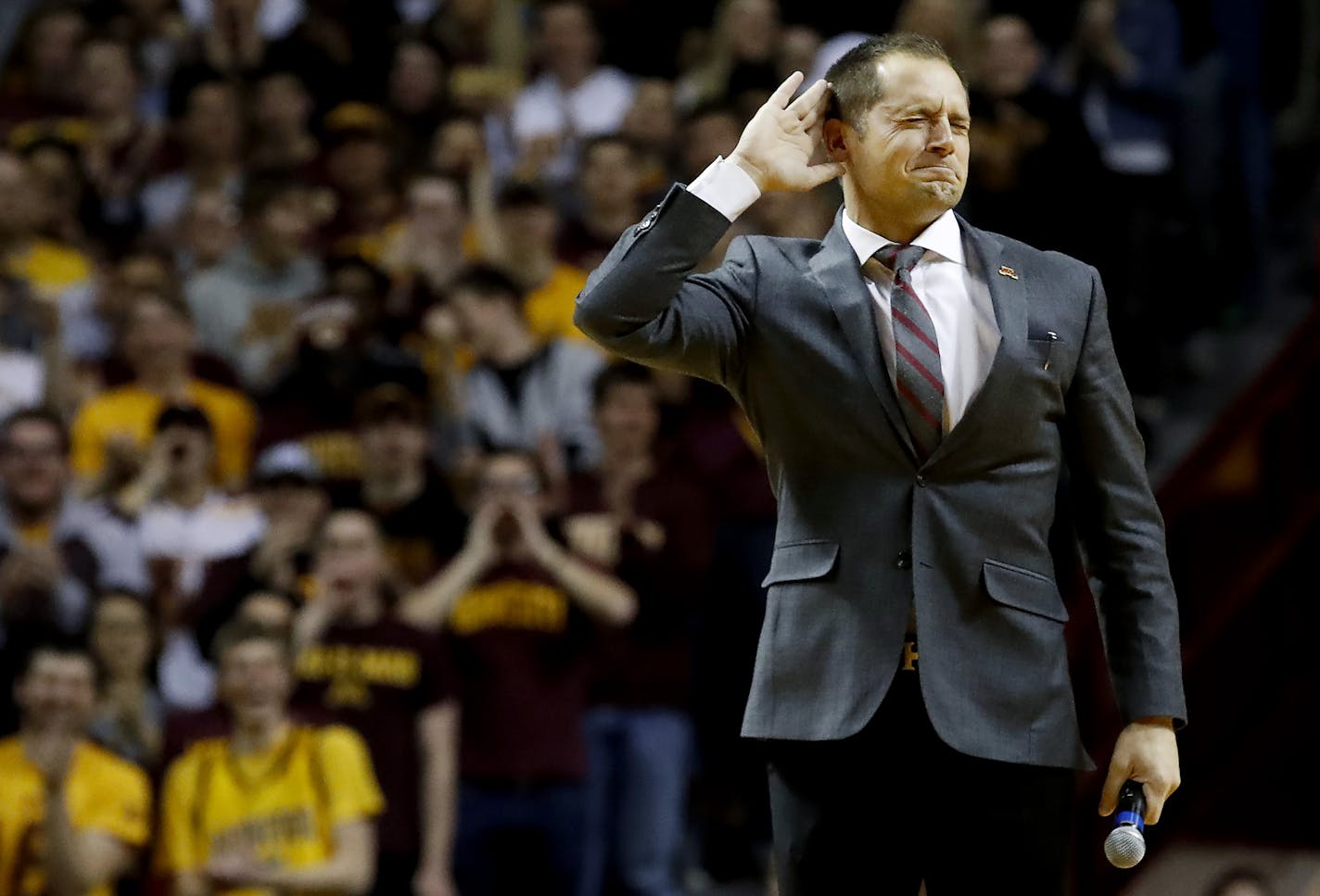 Minnesota Gophers head football coach P.J. Fleck. ] CARLOS GONZALEZ cgonzalez@startribune.com - January 8, 2017, Minneapolis, MN, Williams Arena, NCAA Basketball, University of Minnesota Gophers vs. Ohio State Buckeyes