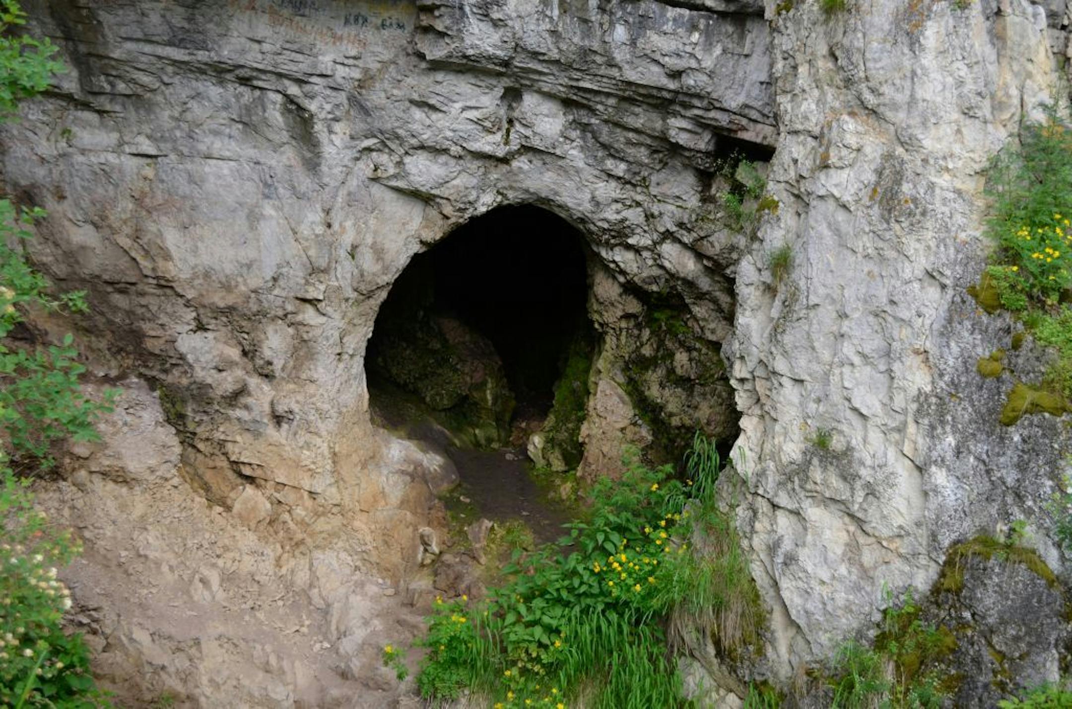 Denisova Cave in Russia where a bone fragment was found that scientists believe belonged to an adolescent girl whose parents were a Neanderthal and a Denisovan.