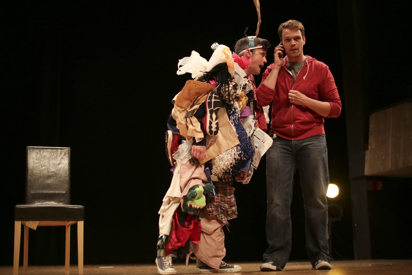 The second annual Fringe-For-All, with sneak peaks at 30 shows that will be in the upcoming Minnesota Fringe Festival, was held at Rarig Center on the U of M Minneapolis campus Monday night, July 22, 2013. James Rone, left, and Jake Scott are together in "Clutterbug." ] JEFF WHEELER &#x201a;&#xc4;&#xa2; jeff.wheeler@startribune.com