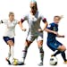 Defensive midfielder Julie Ertz, center, is one of the key players for the U.S. team, the defending Women's World Cup champion. Steph Houghton, left, 