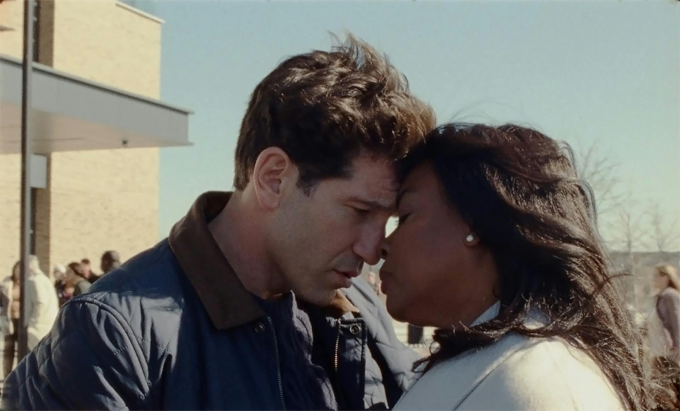 Jon Bernthal, left, and Aunjanue Ellis-Taylor in "Origin." (Atsushi Nishijima/Neon/TNS)