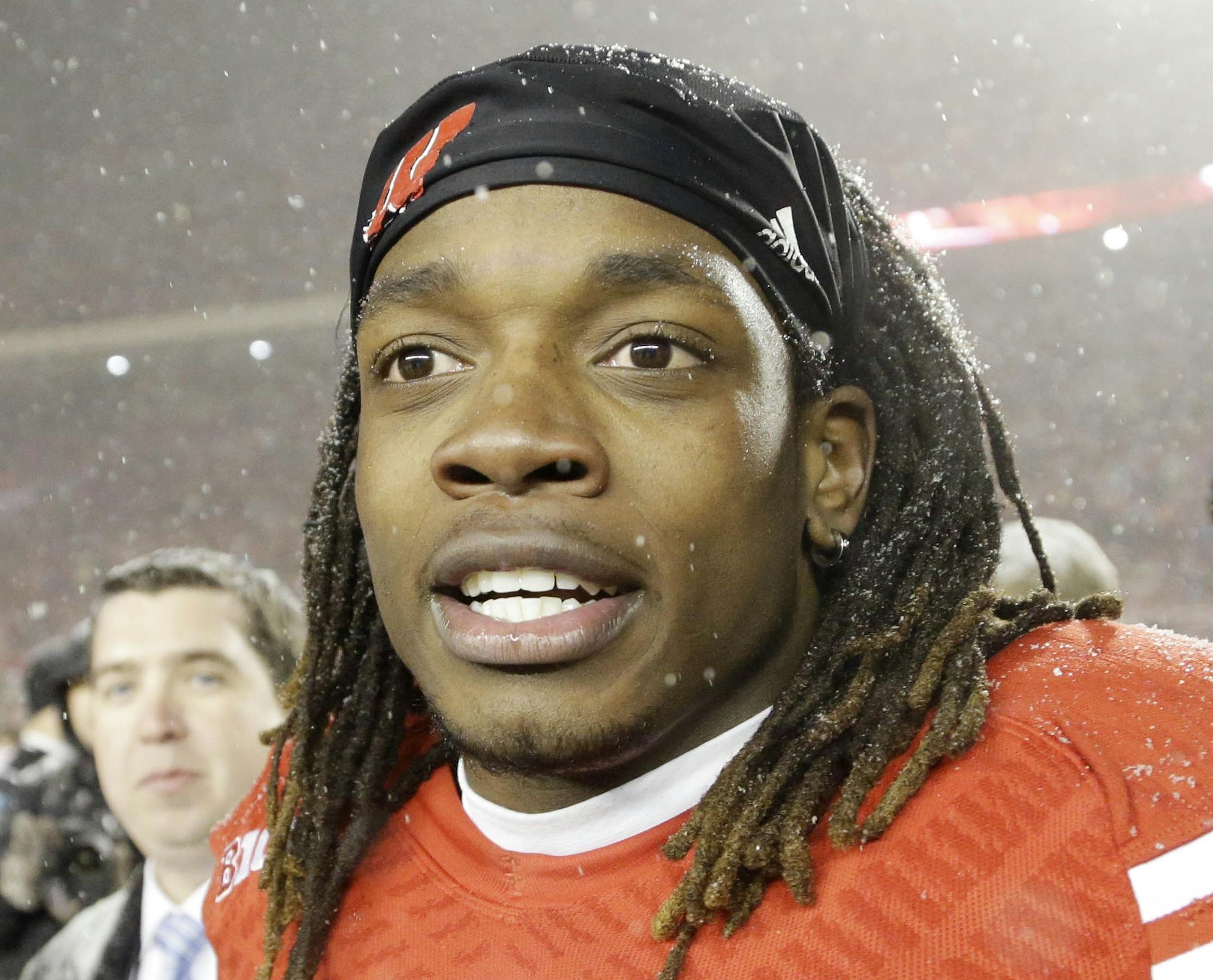 Wisconsin's Melvin Gordon after an NCAA college football game against Nebraska Saturday, Nov. 15, 2014, in Madison, Wis. Wisconsin won 59-24. (AP Photo/Morry Gash) ORG XMIT: WIMG1