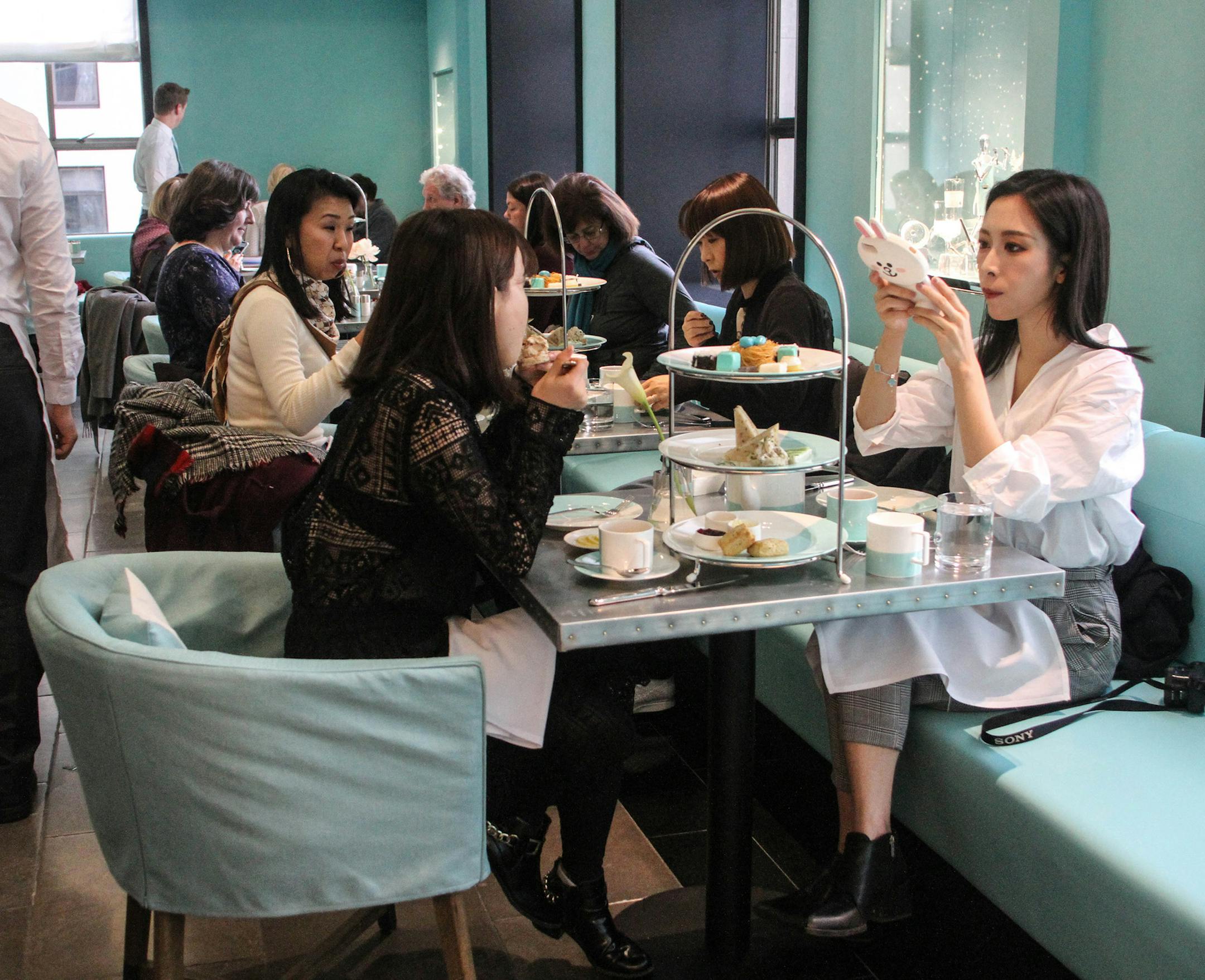 Tiffany and Co. customers can now have "breakfast at Tiffany's," as the Blue Box Cafe opened Friday, Nov. 10, 2017 on the fourth floor of the Fifth Avenue flagship store in Manhattan New York. (Marcus Santos/New York Daily News/TNS)