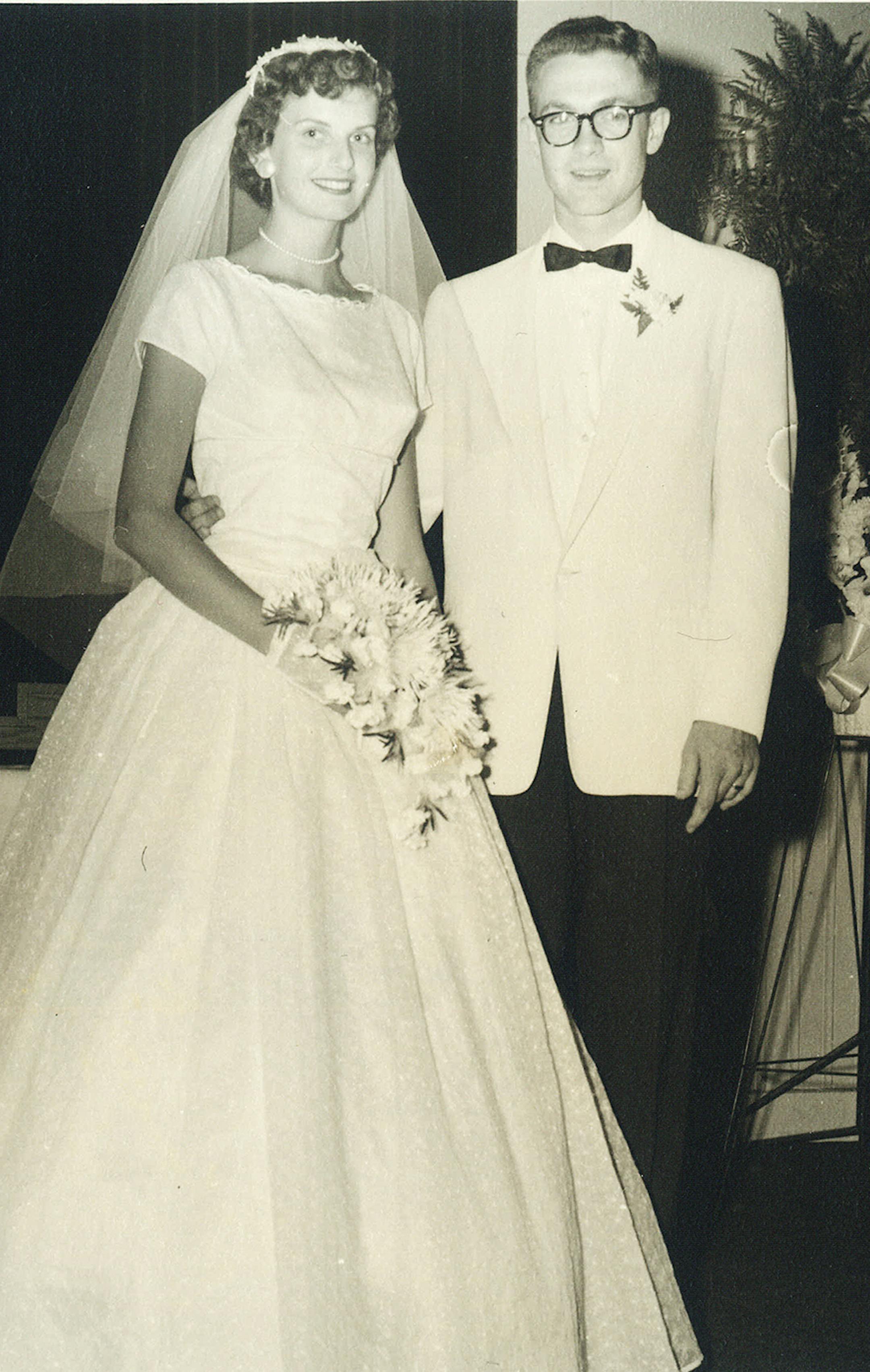 Diane and Jim Cook on their wedding day, Aug. 30, 1958.