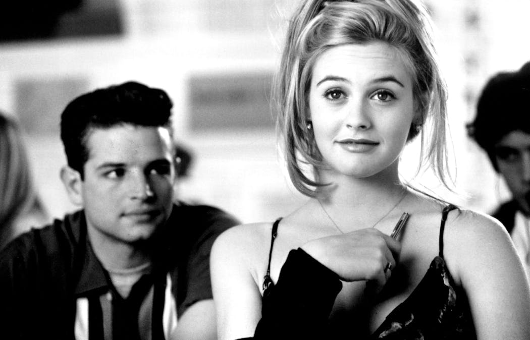 Cher (Alicia Silverstone) dresses to attract the attention of Christian (Justin Walker) in “Clueless.” 