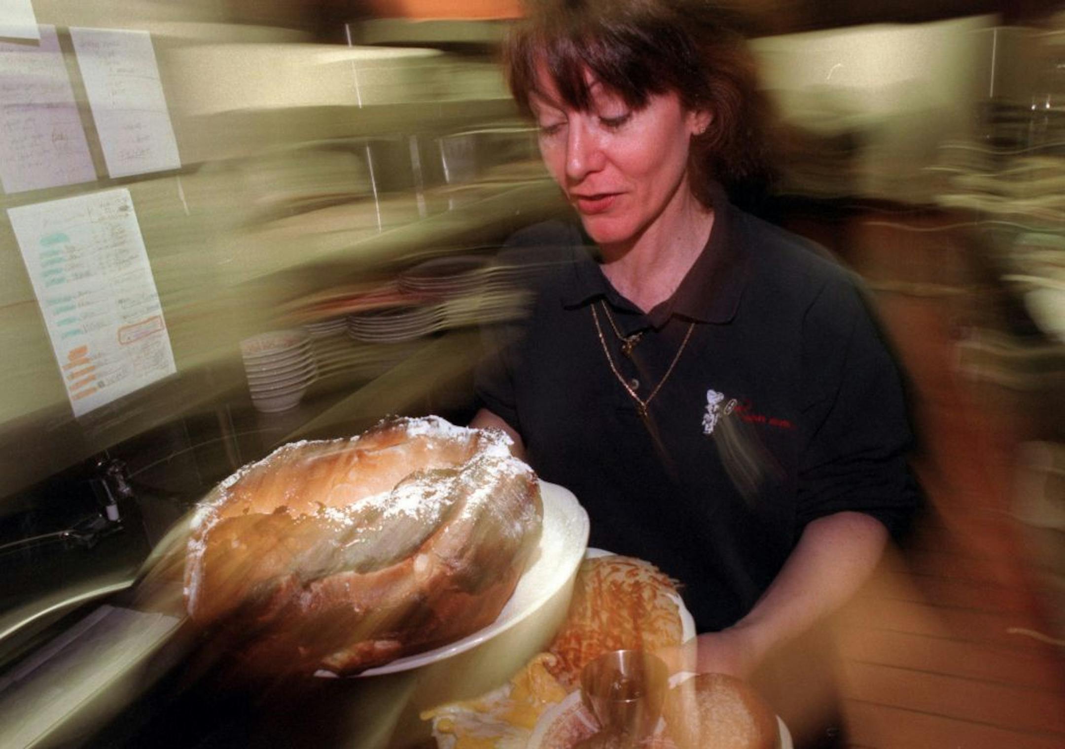 After eighteen years, Kim Kotzen knows her way around the kitchen at the Original Pancake House, 3501 West 70th St., Edina.