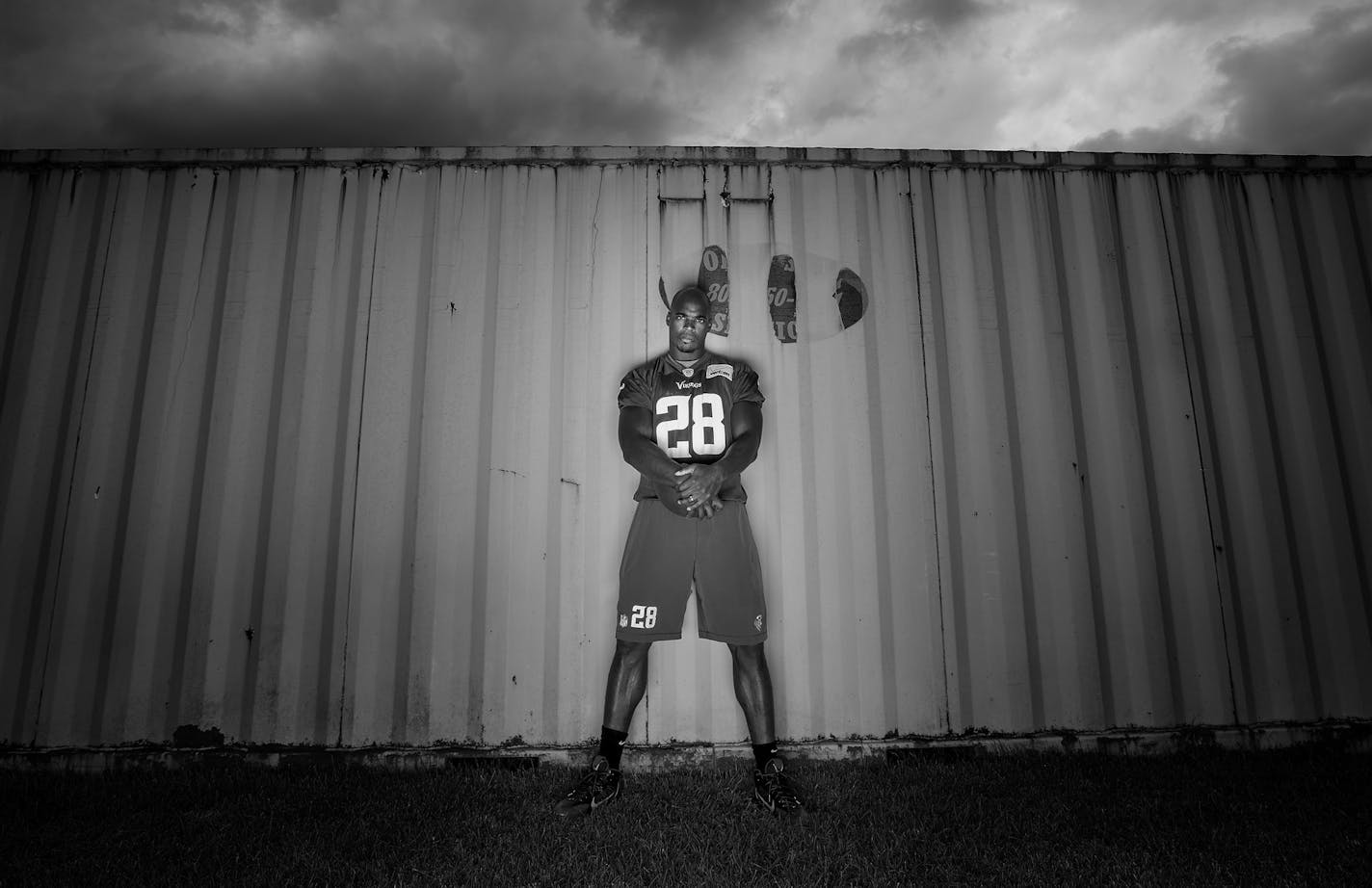 Minnesota Vikings running back Adrian Peterson (28) photographed at training camp August 2014.