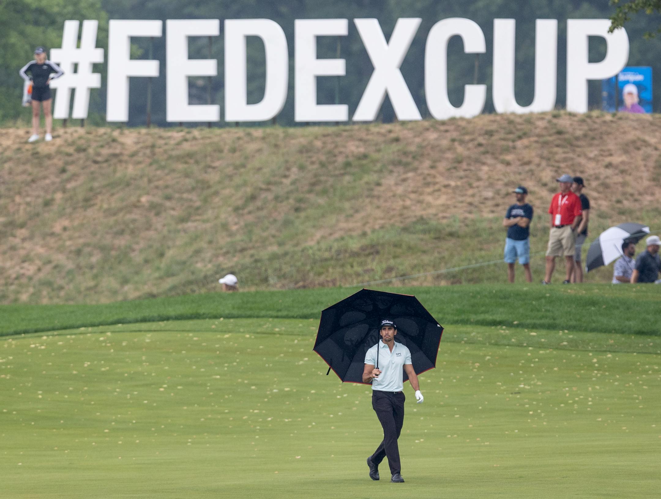 Rafa Cabrera-Bello walked up to the 18th green during the first round of the 3M Open in Blaine.