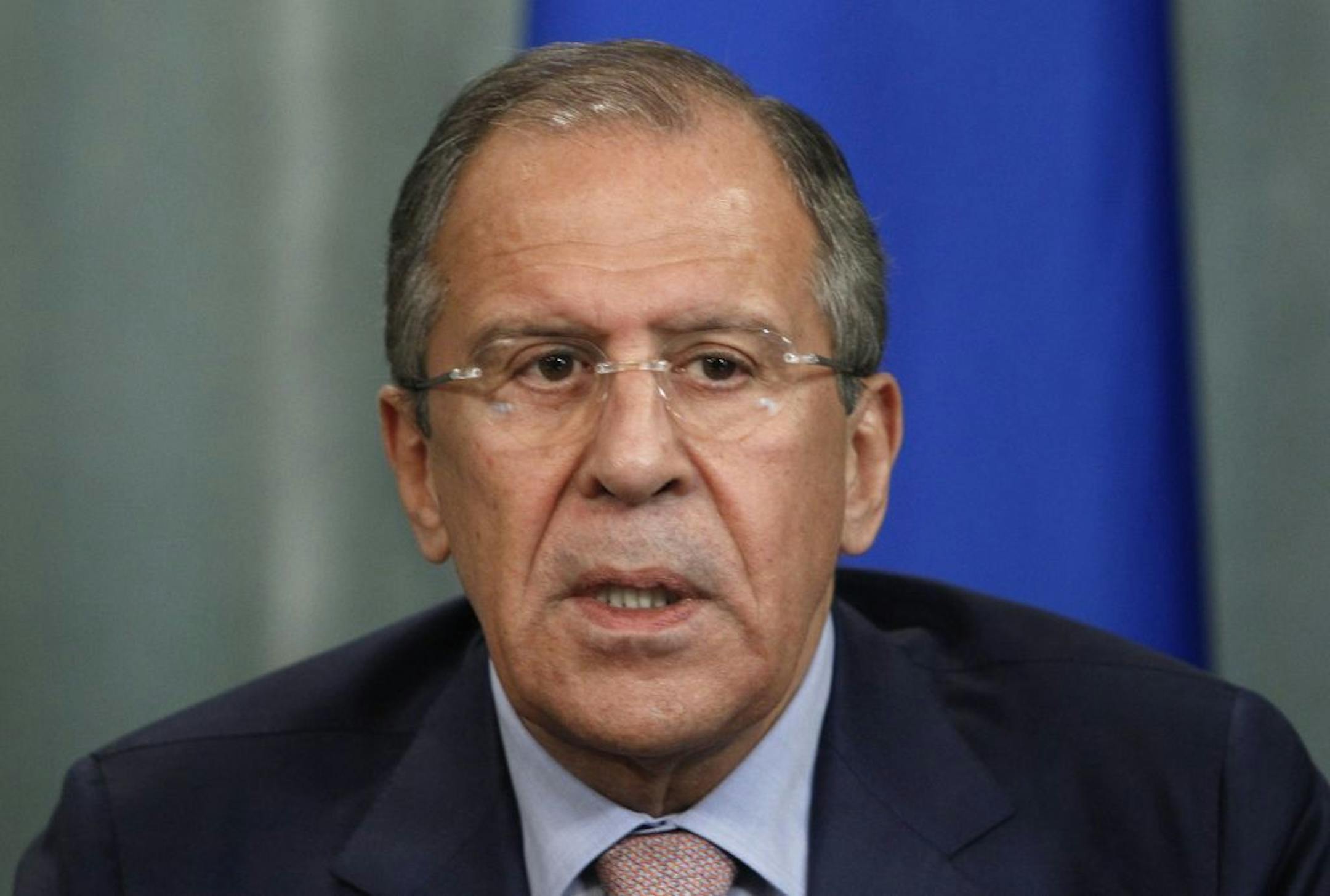 Russia's Foreign Minister Sergey Lavrov speaks at a news conference in Moscow on Tuesday, June 25, 2013. Lavrov on Tuesday bluntly rejected U.S. demands to extradite National Security Agency leaker Edward Snowden.