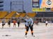 Philadelphia Flyers right wing Matt Read tosses a puck during practice on the outdoor hockey rink at Heinz Field in Pittsburgh on Friday, Feb. 24, 201