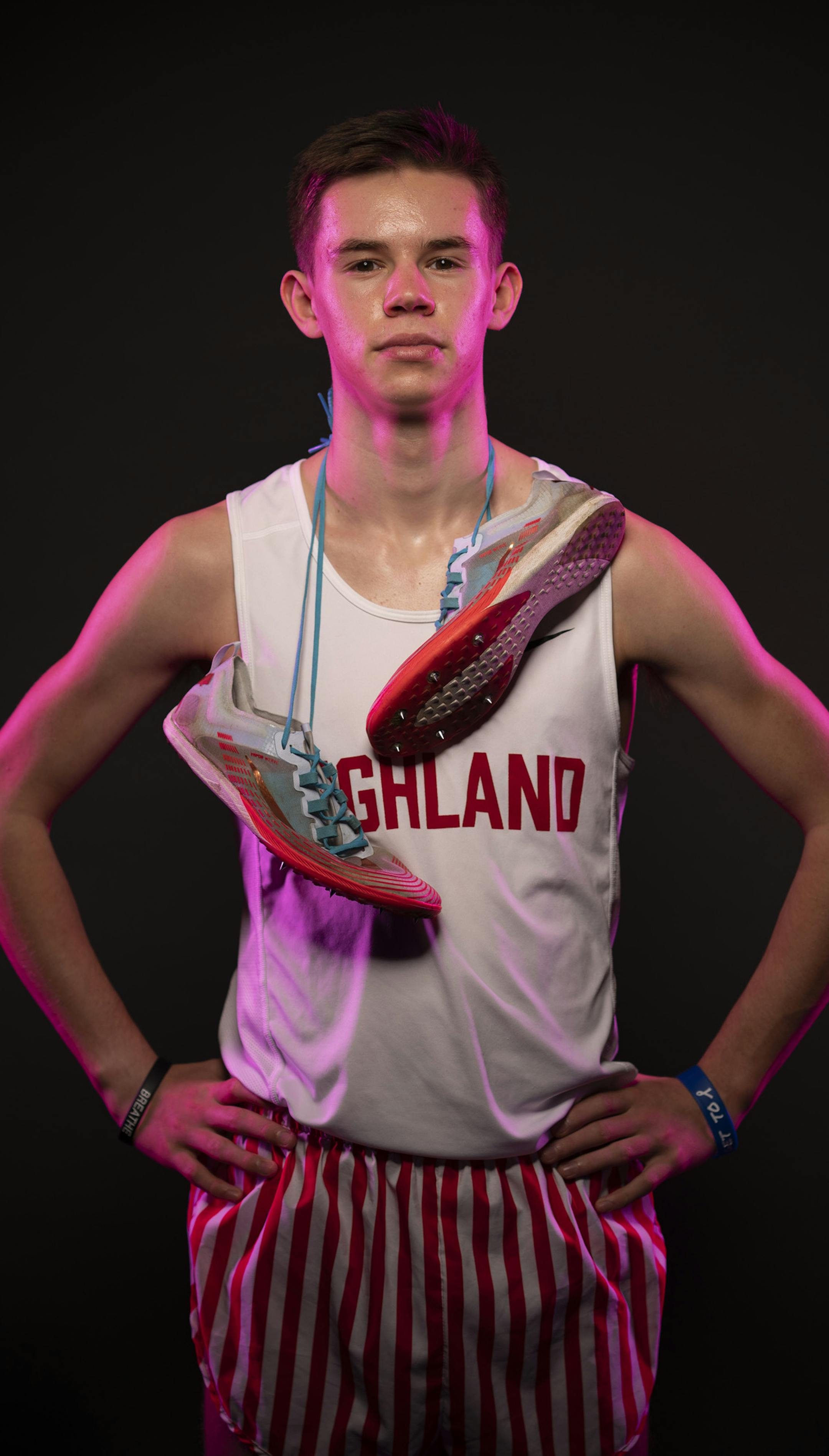 Oliver Paleen of St. Paul Highland Park High School is the Star Tribune's boys' cross-country runner of the year. ] JEFF WHEELER • Jeff.Wheeler@startribune.com The Star Tribune's fall Athletes of the Year were photographed in the studio Sunday afternoon, December 1, 2019 in Minneapolis.