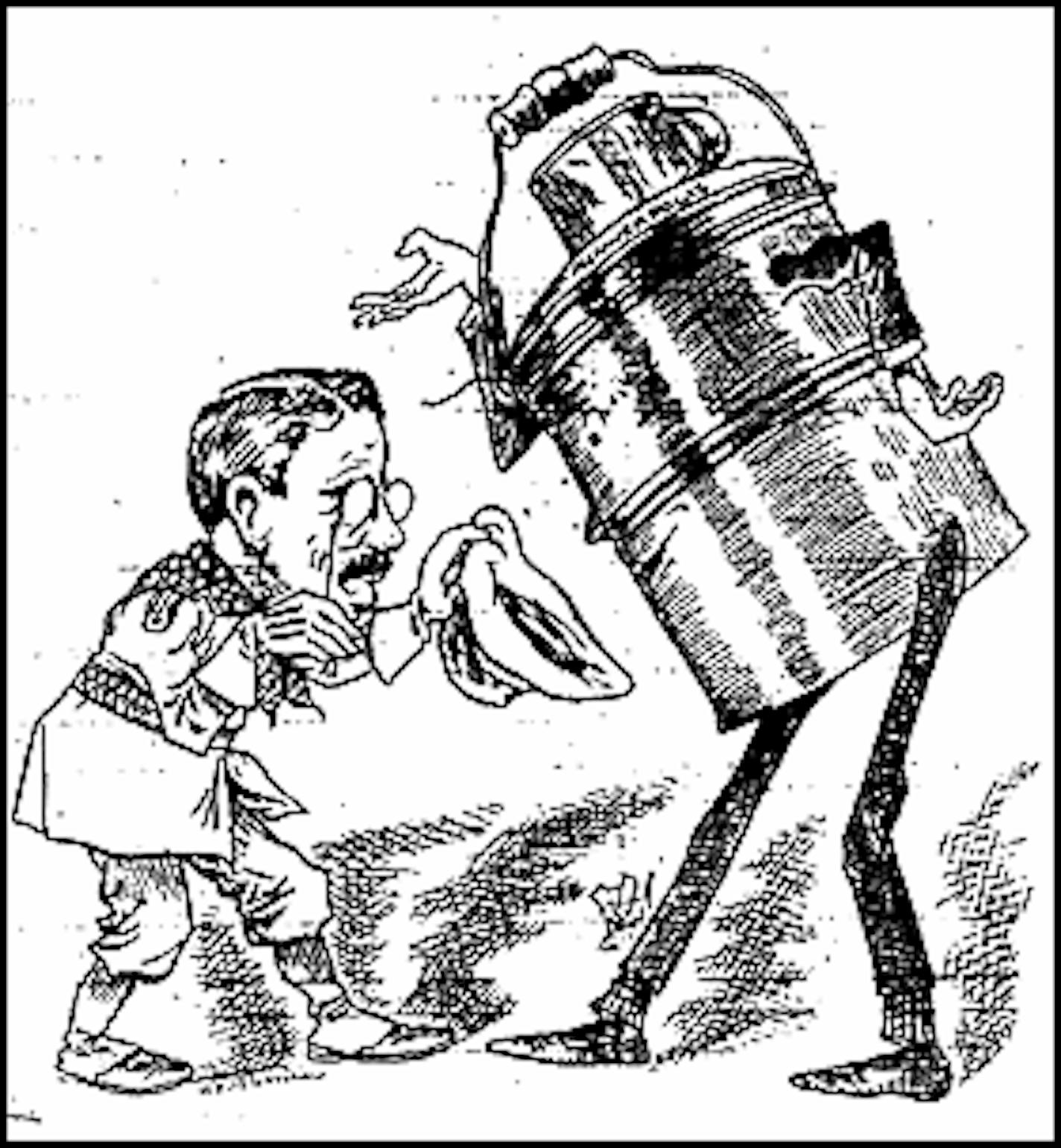 The caption on this front-page cartoon: "Teddy takes his hat off to Minneapolis labor."