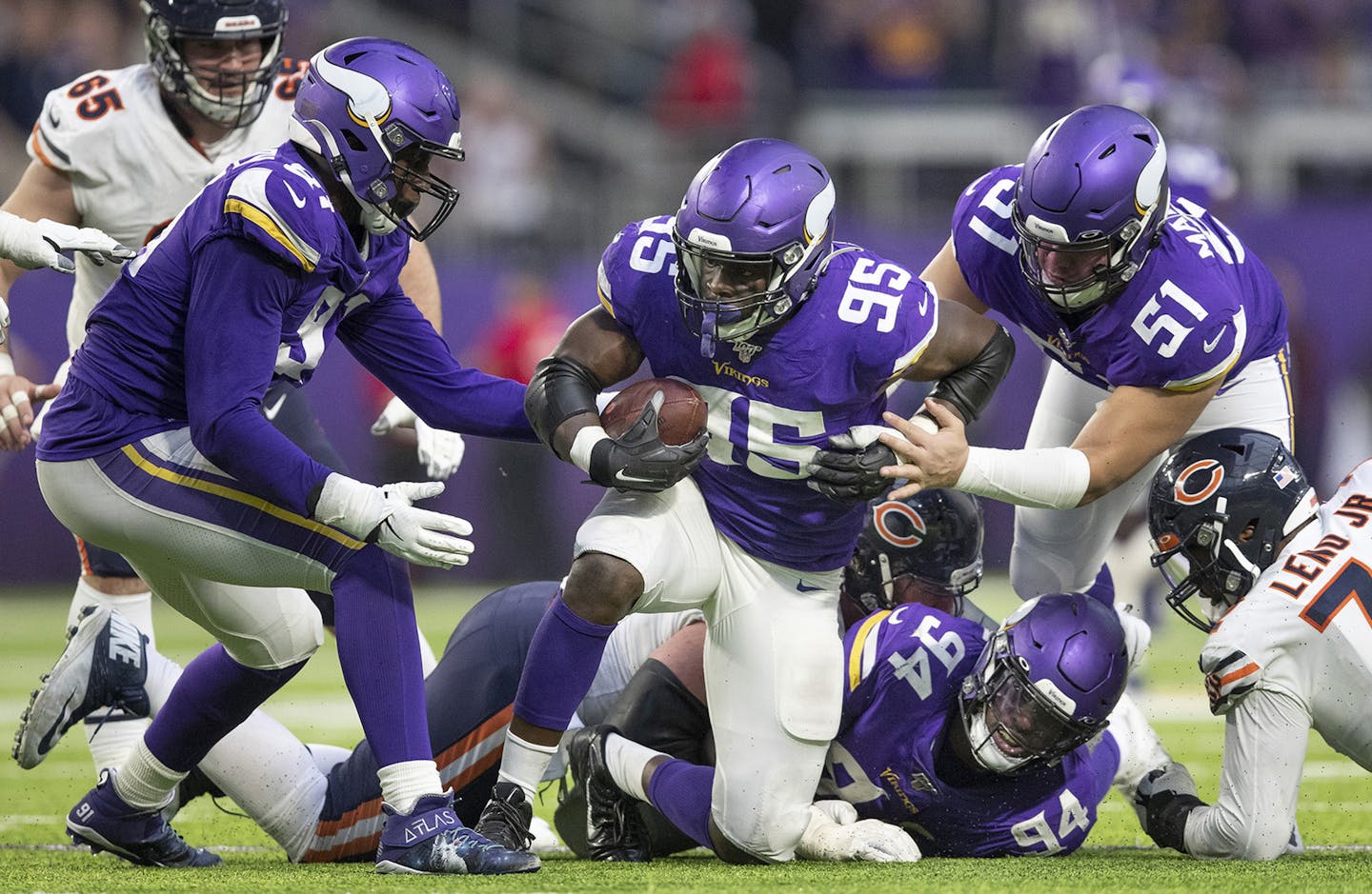 Ifeadi Odenigbo recovered a fumble in December, one play in a season in which the Vikings gave up only 303 points.