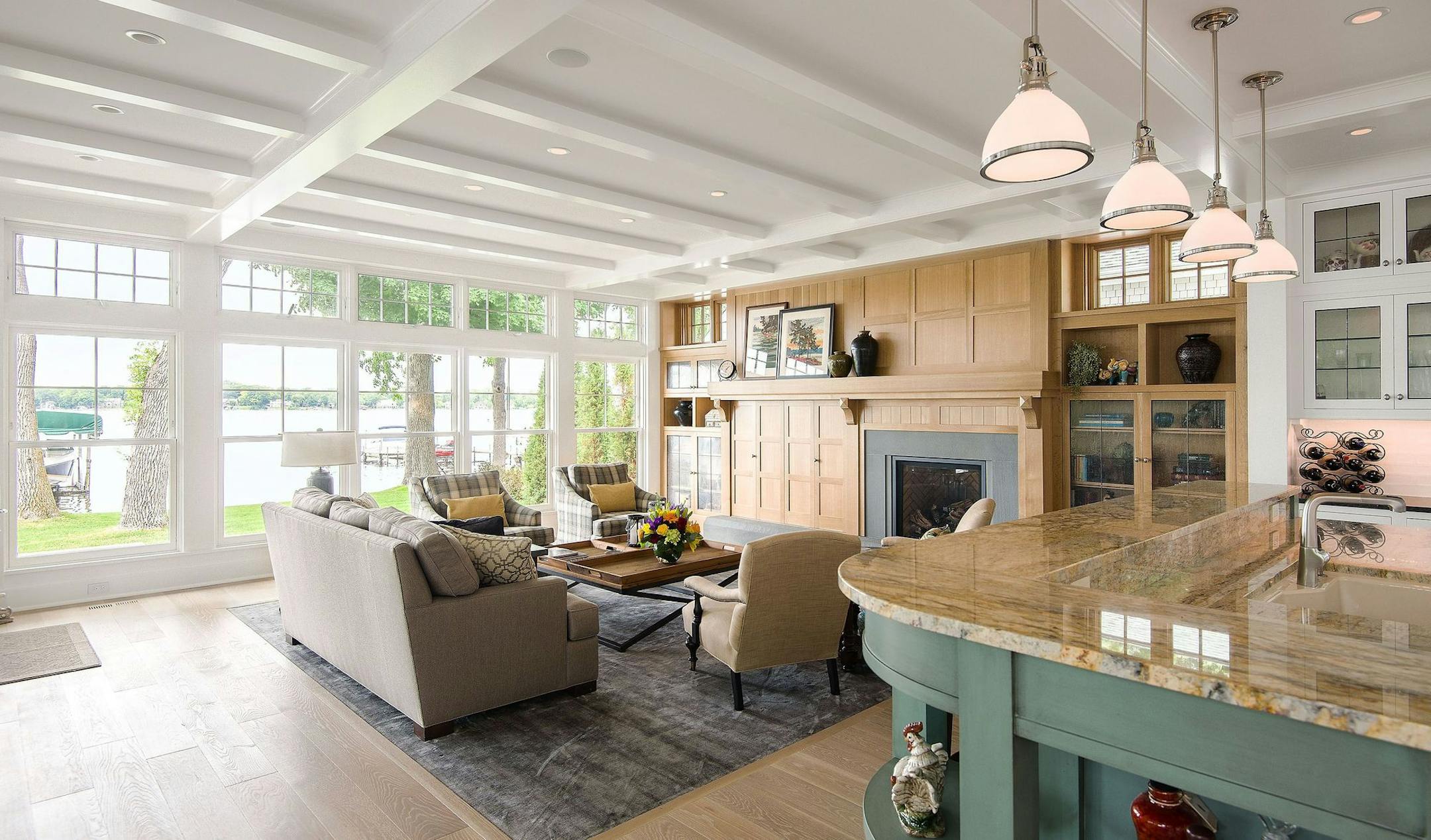 The Excelsior home of Teresa Kain and Norm Domholt has an open floor plan and abundant windows, creating a light-filled interior.