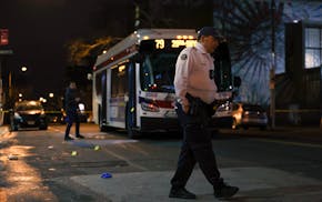Police respond to a deadly shooting on a SEPTA bus in South Philadelphia on Tuesday, March 5, 2024.