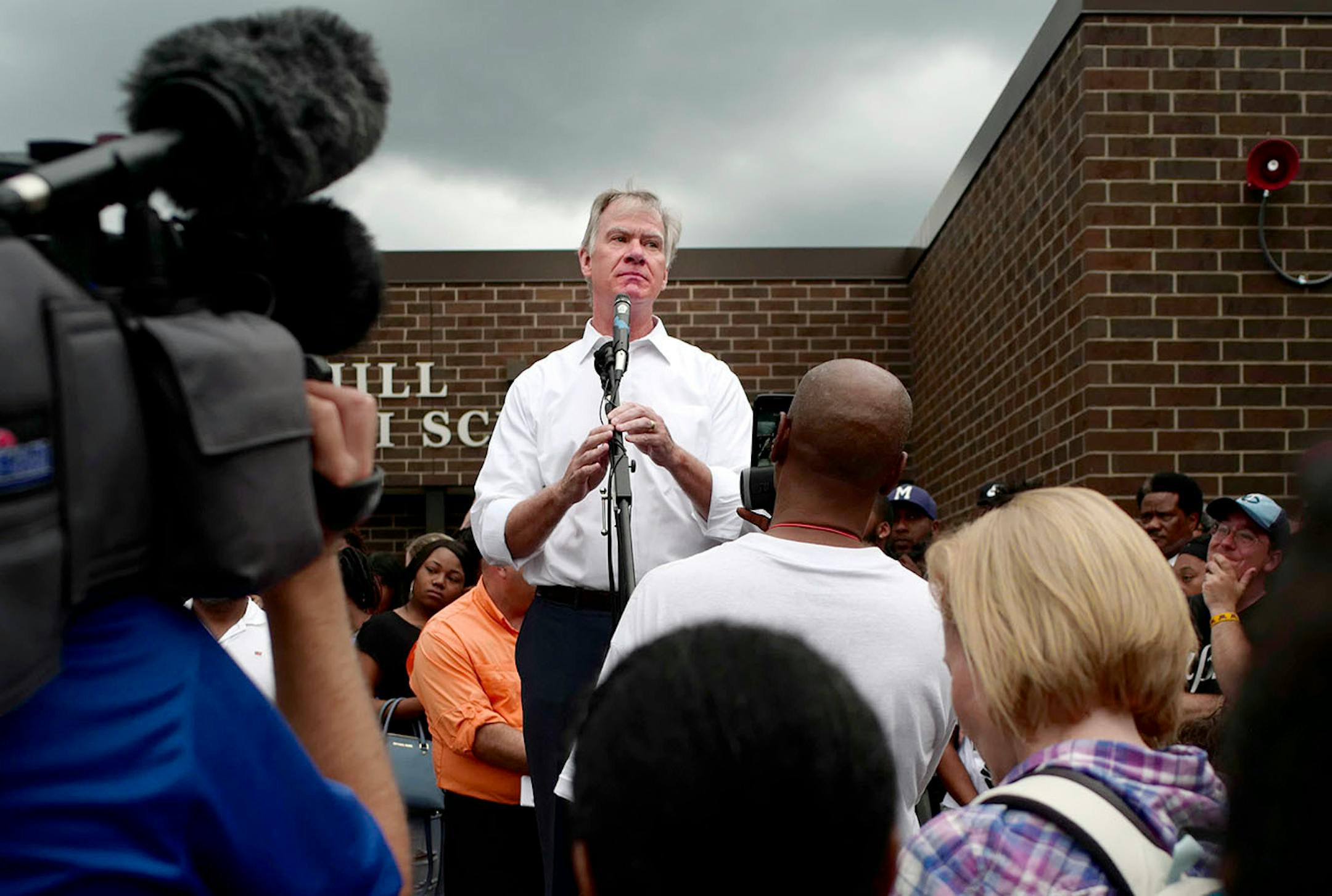 Mayor Coleman addressed the crowd at the vigil.