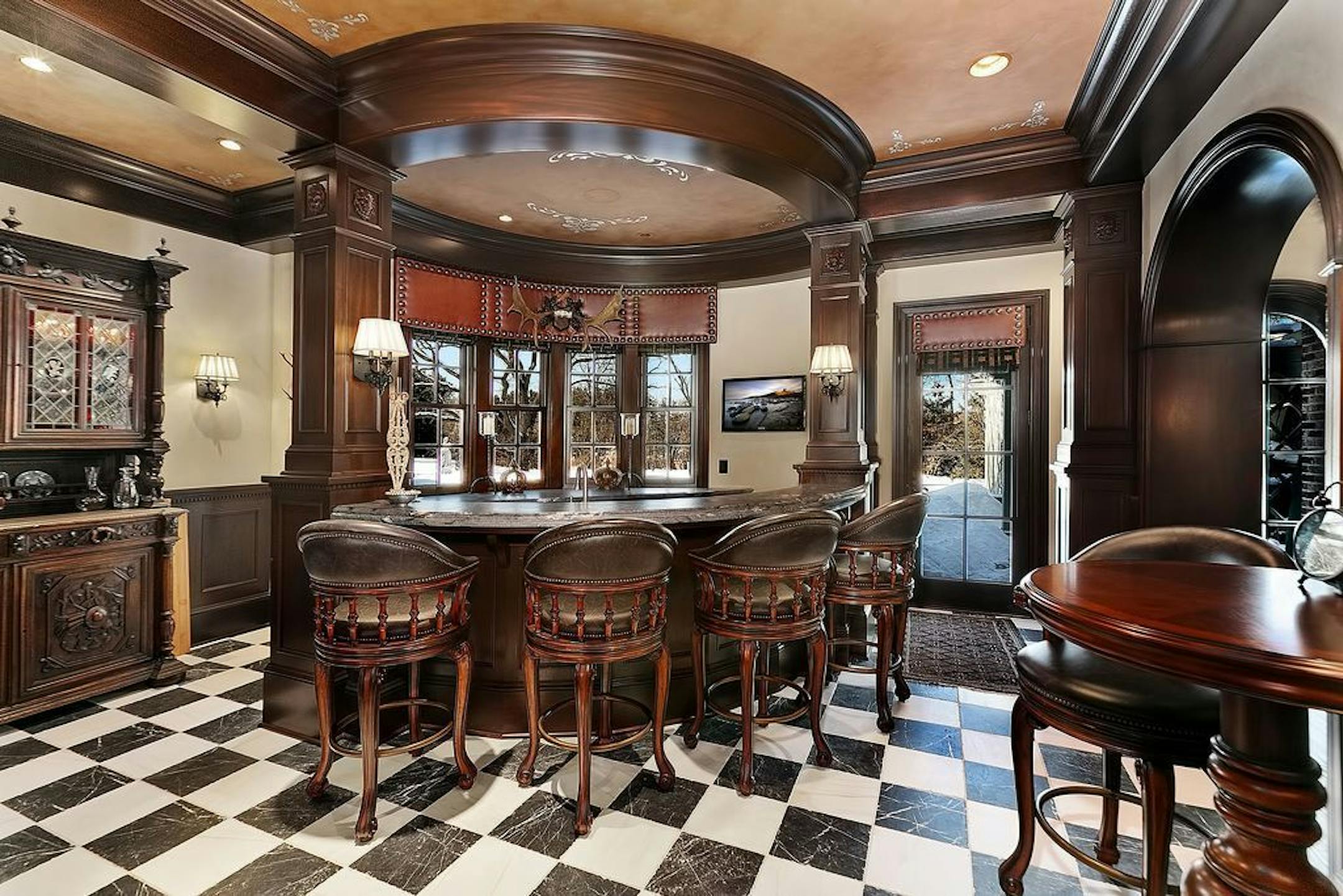 The pub room also serves the pool area.