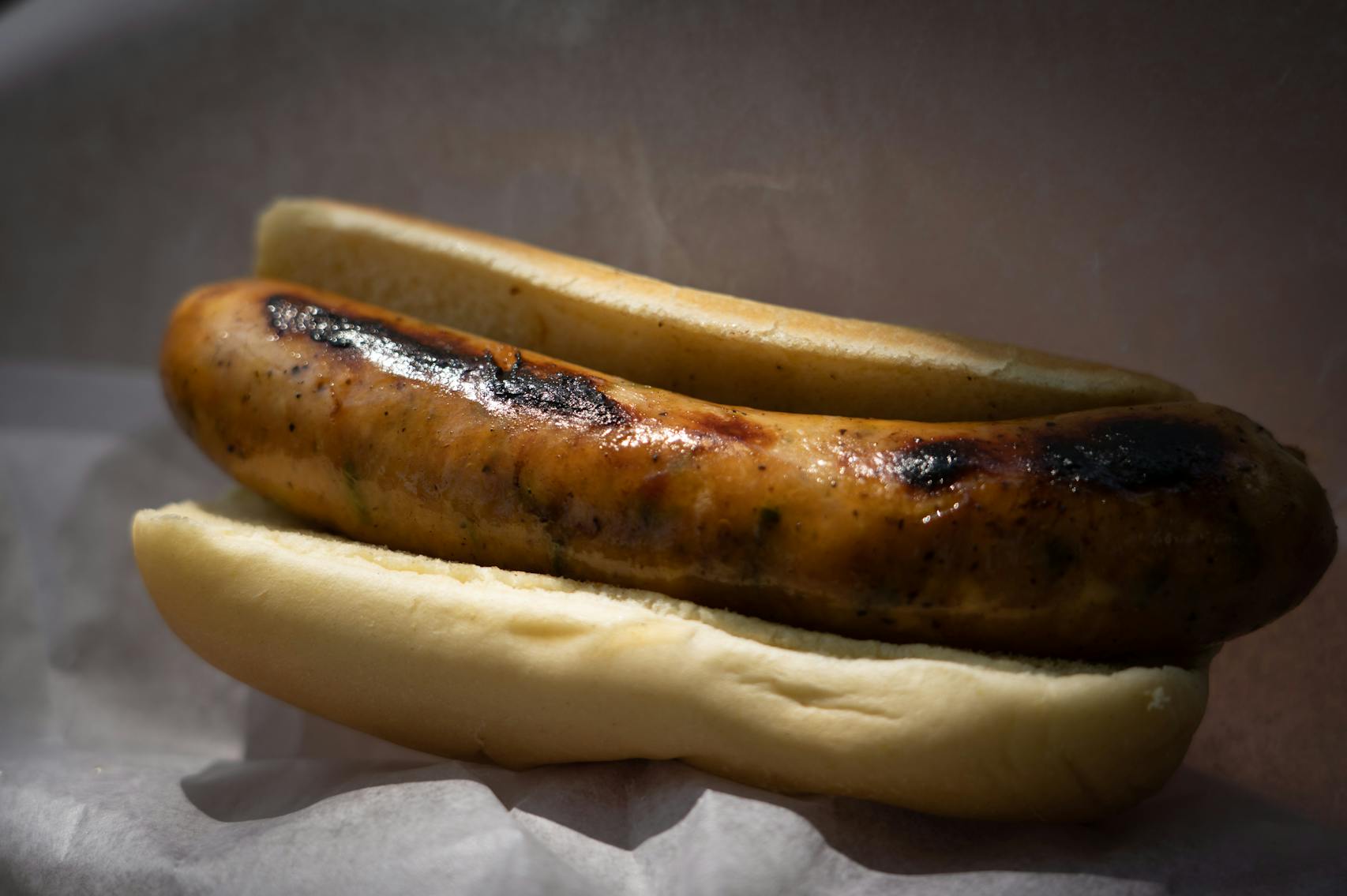 Chick N Swiss Sausage from Gass Station Grill. New foods at the Minnesota State Fair photographed on Thursday, Aug. 25, 2022 in Falcon Heights, Minn. ] RENEE JONES SCHNEIDER • renee.jones@startribune.com