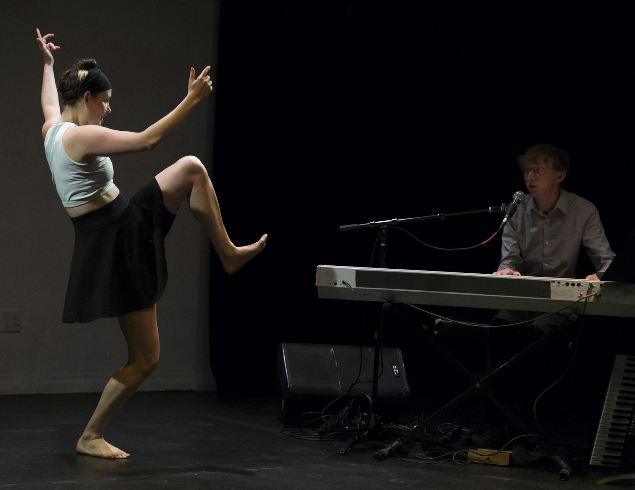 Dancer Erinn Liebhard and music-maker Steven Hobert.
