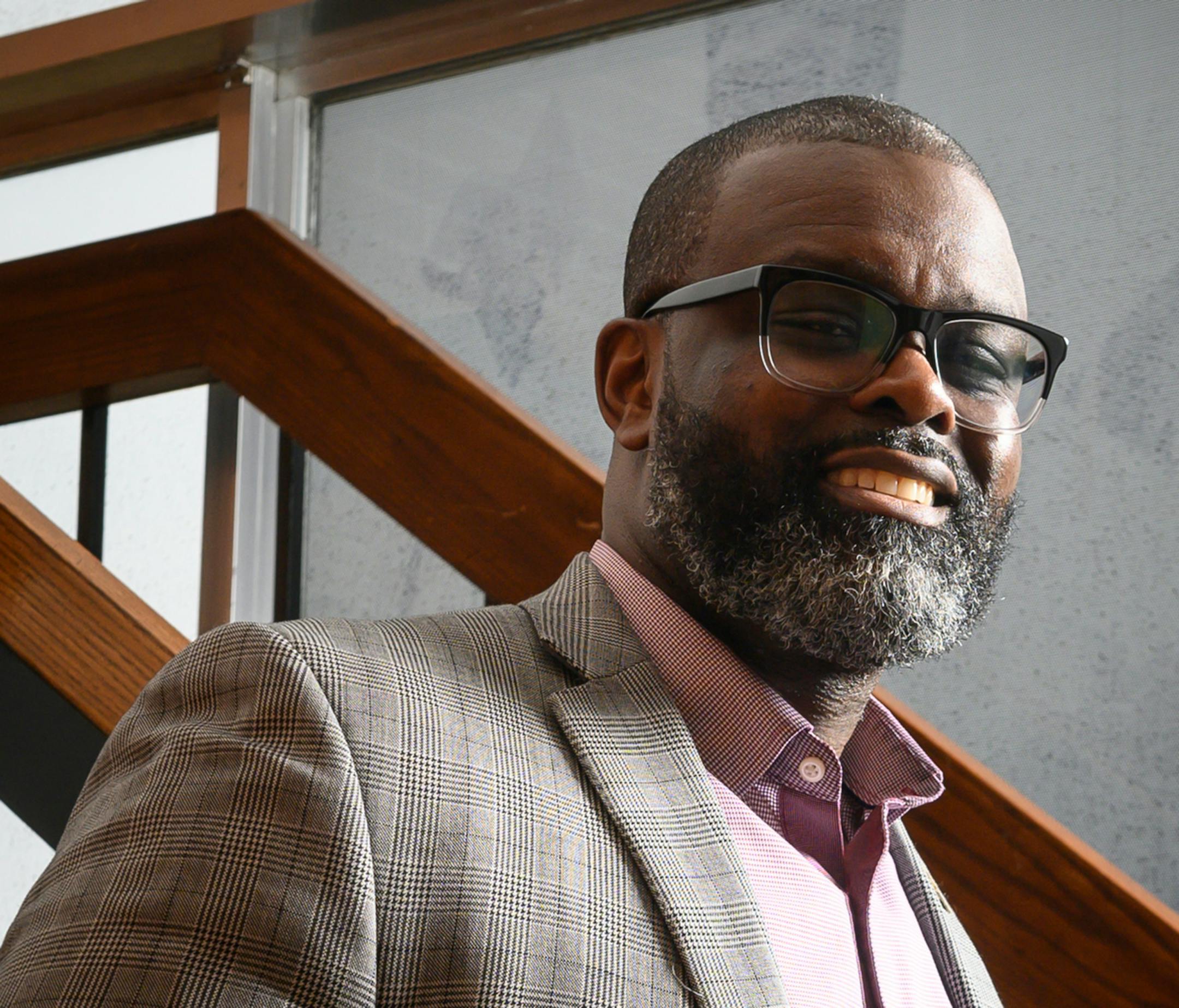 St. Louis Park School District Superintendent Asten Osei, left, and Osseo Senior High School Principal Michael Lehan were photographed Thursday, March 19, 2020 at the St. Louis Park Public Schools District office in St. Louis Park, Minn..