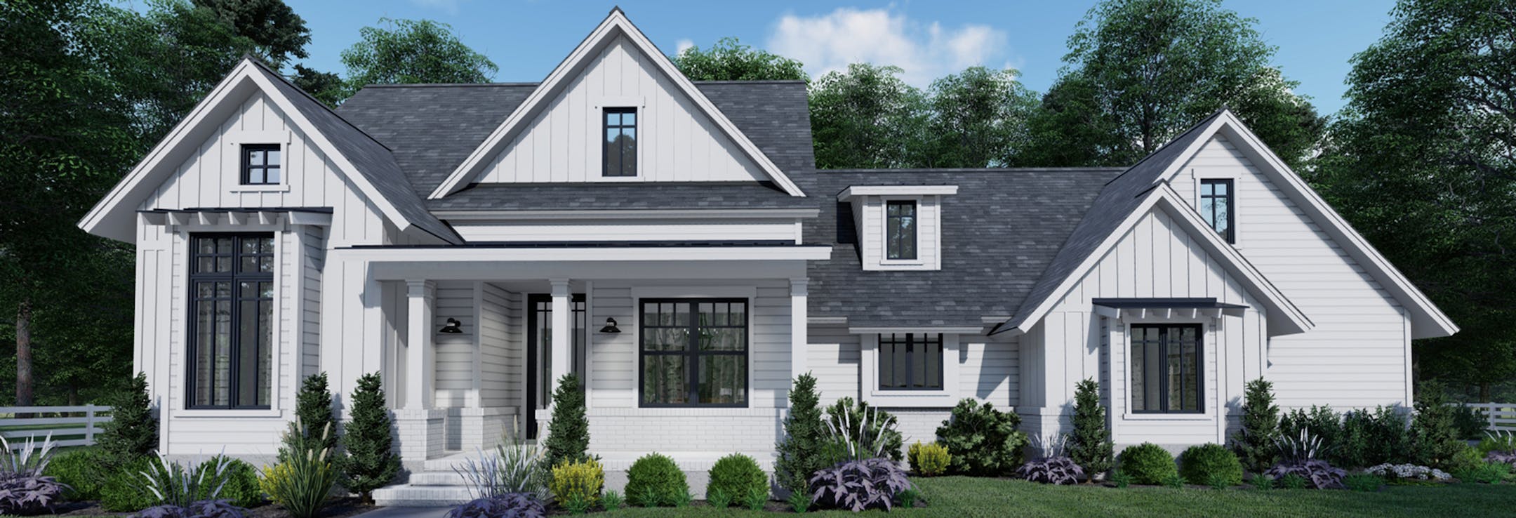 Home plan: An inviting front porch adds country curb appeal to this farmhouse design.