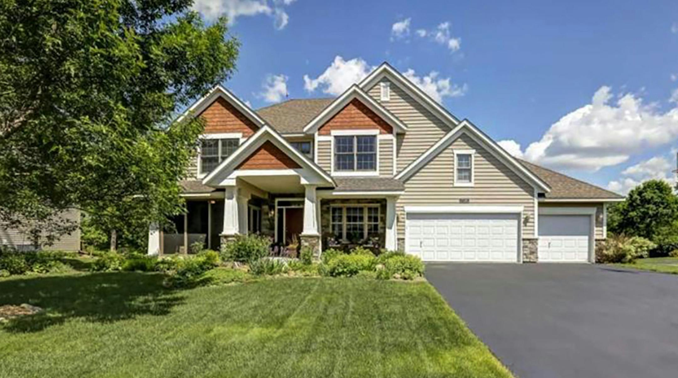 Lakeville: This four-bedroom, three-bath house has 3,985 square feet and features four bedrooms on one level.