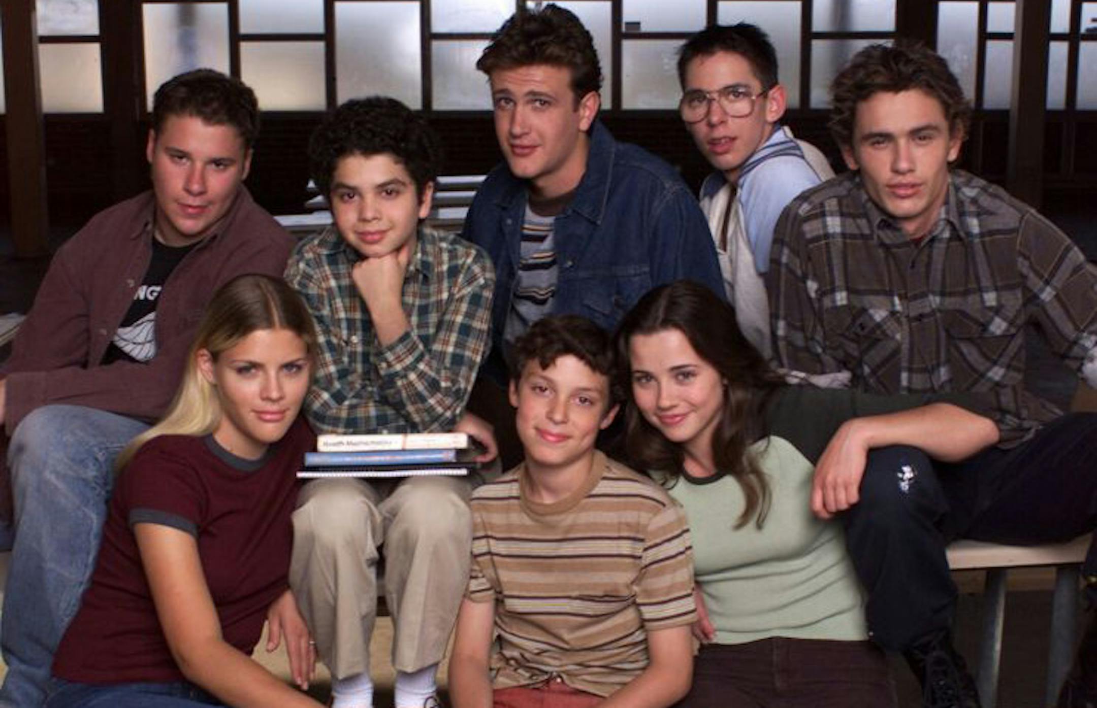 The cast of "Freaks and Geeks" included (clockwise from top left): Seth Rogan, Samm Levine, Jason Segel, Martin Starr, James Franco, Linda Cardellini, John Daley and Busy Philipps