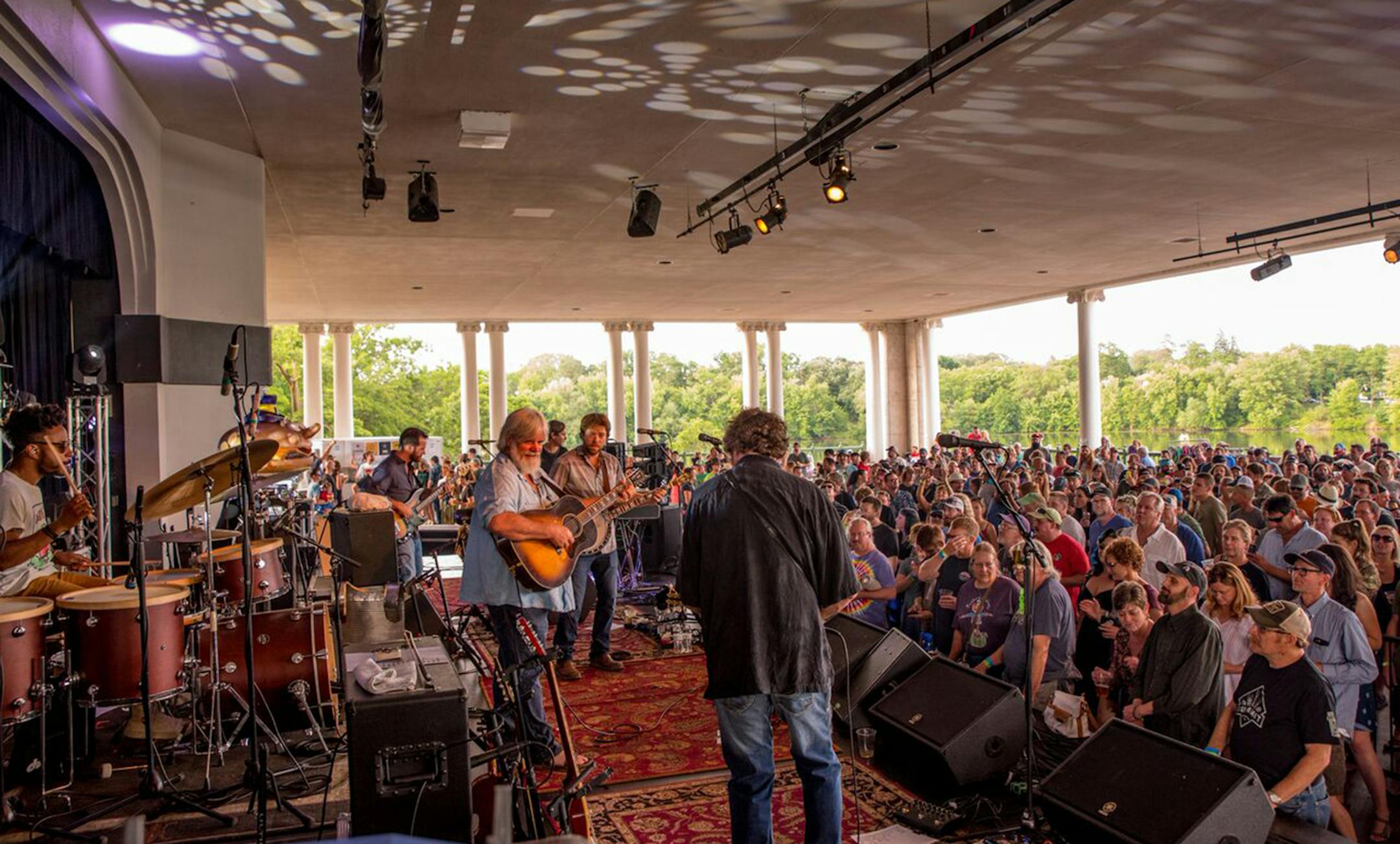 Colorado’s bluegrass-y jam band Leftover Salmon played the first in a series of concerts at Como Dockside.