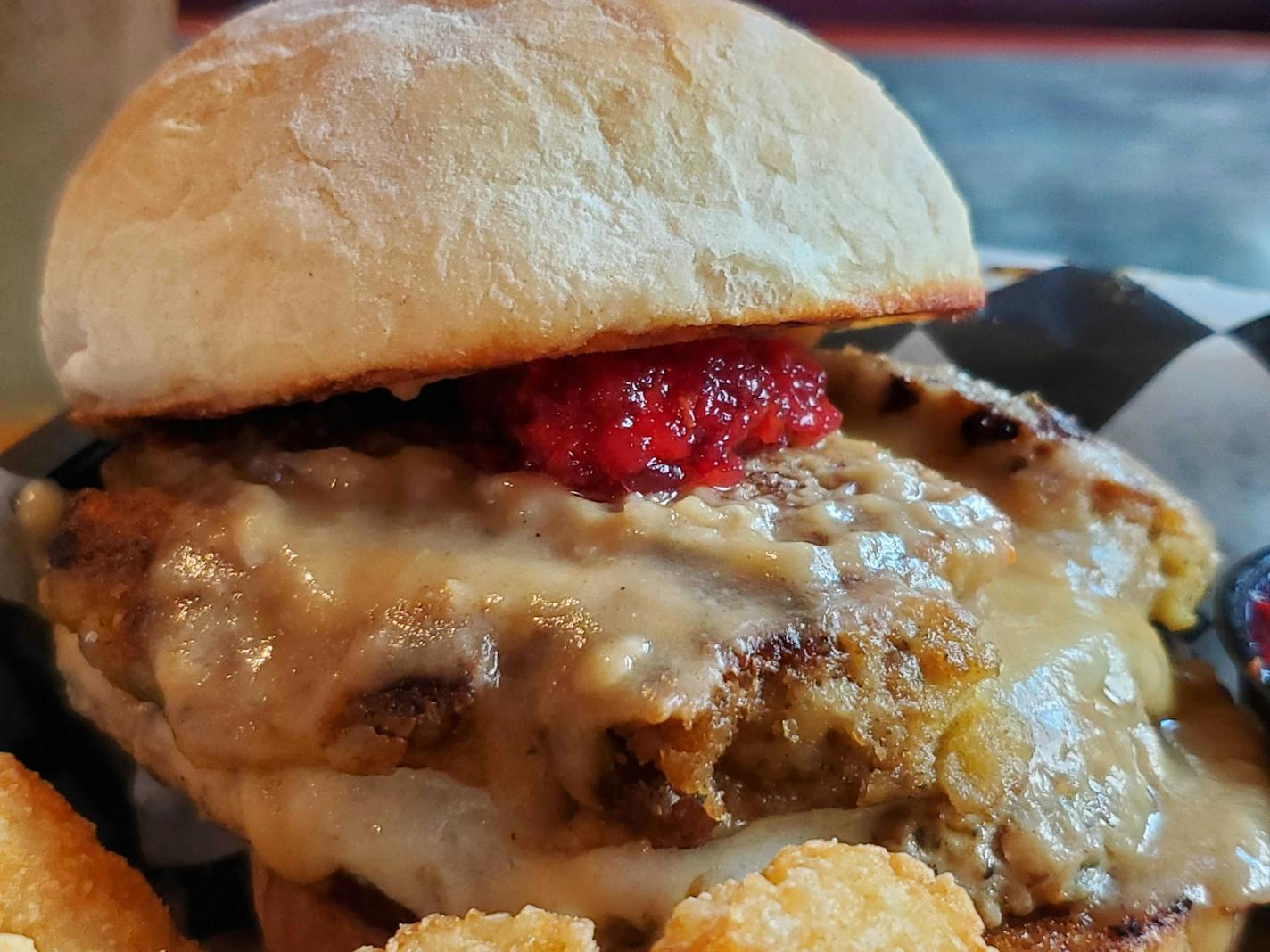 The 'Give Thanks for Turkey' burger at Burger Dive