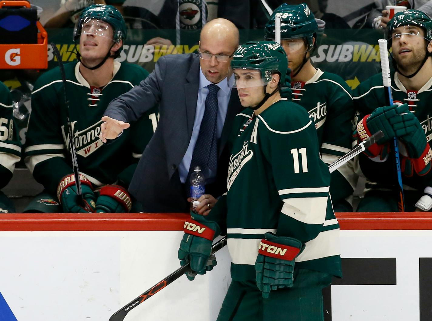 Wild left winger Zach Parise (11) owns a 13-game point streak against the Coyotes (Dec. 15, 2007-current), the longest active point streak by one player vs. a single NHL opponent.